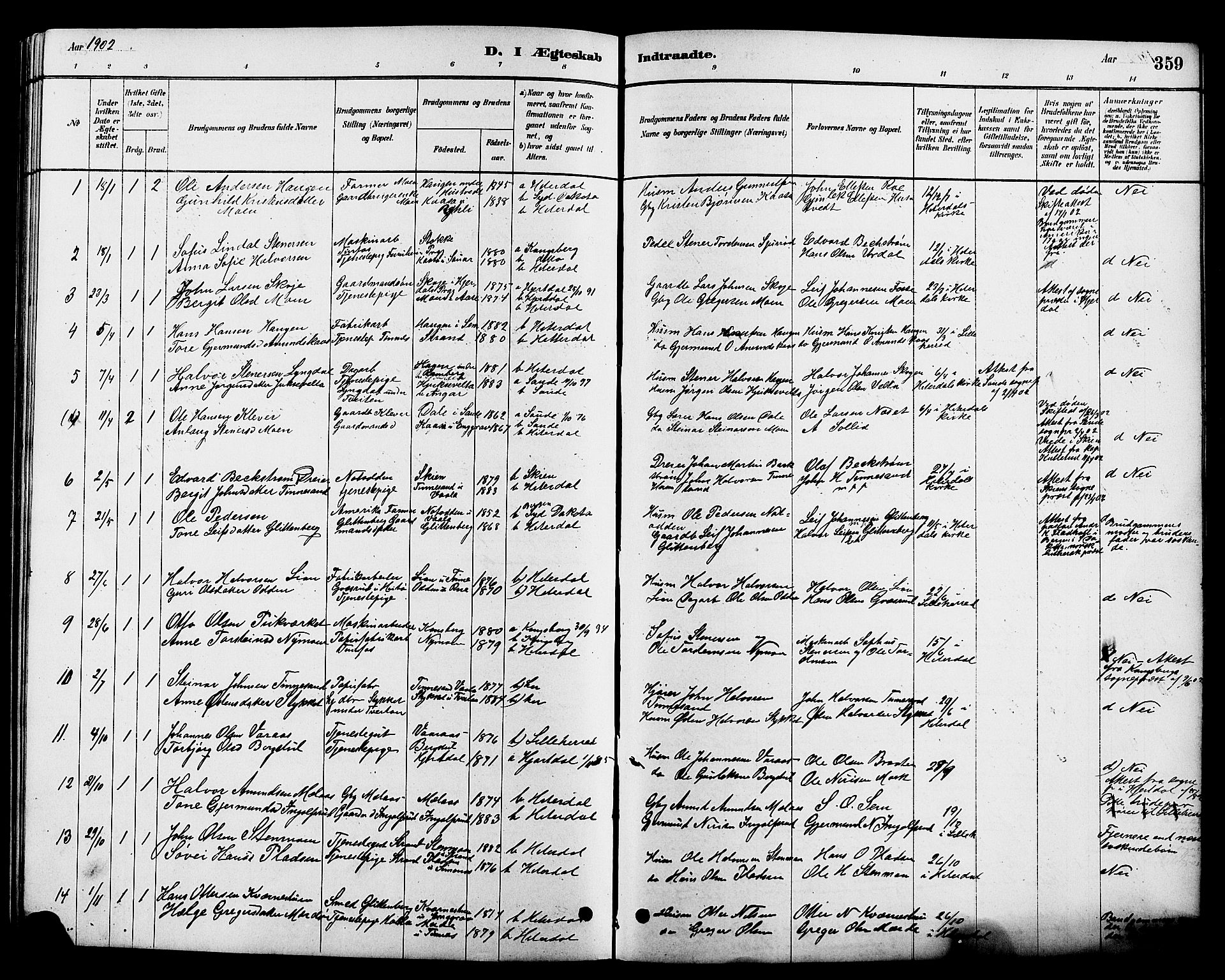 Heddal kirkebøker, SAKO/A-268/G/Ga/L0002: Parish register (copy) no. I 2, 1879-1908, p. 359