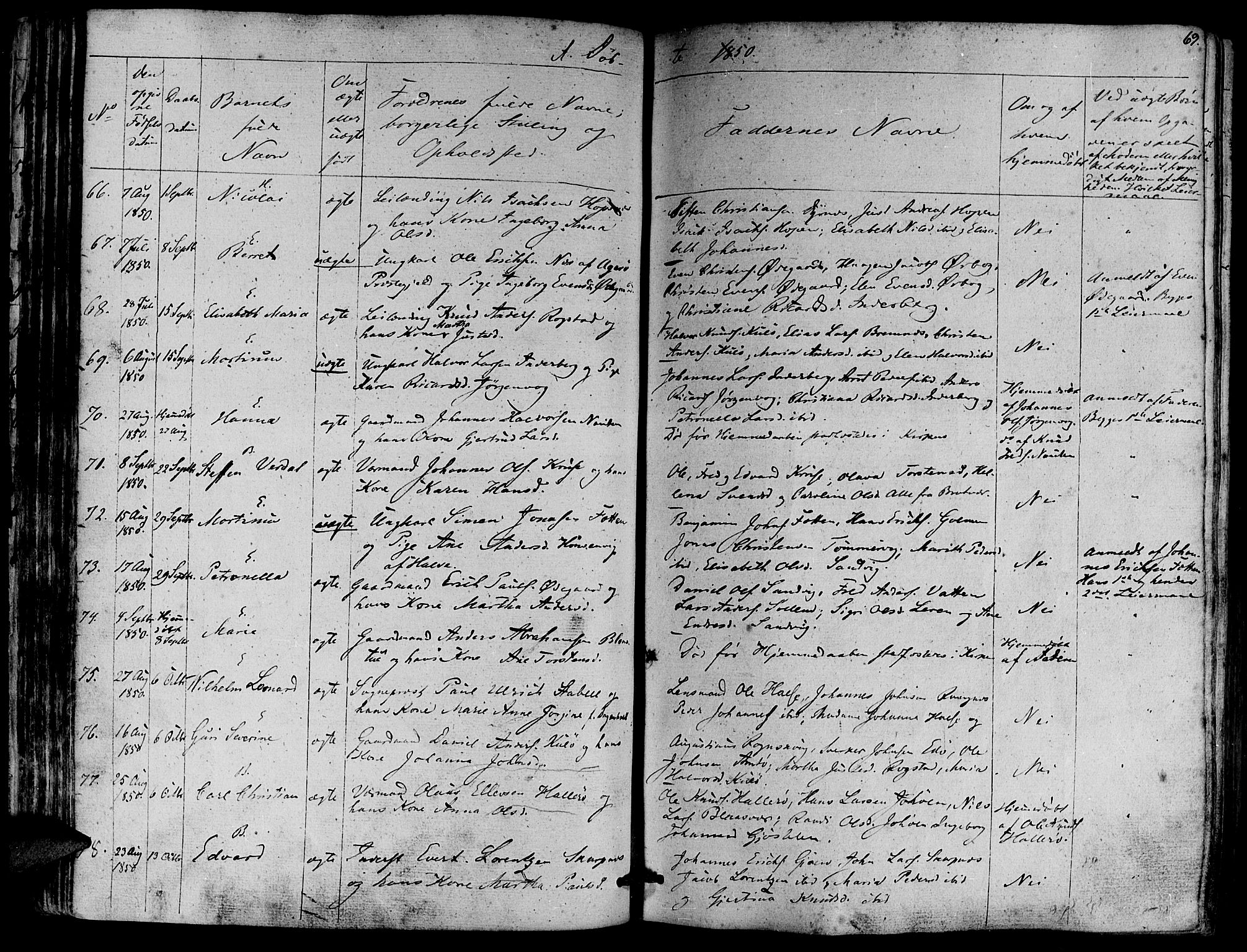 Ministerialprotokoller, klokkerbøker og fødselsregistre - Møre og Romsdal, AV/SAT-A-1454/581/L0936: Parish register (official) no. 581A04, 1836-1852, p. 69