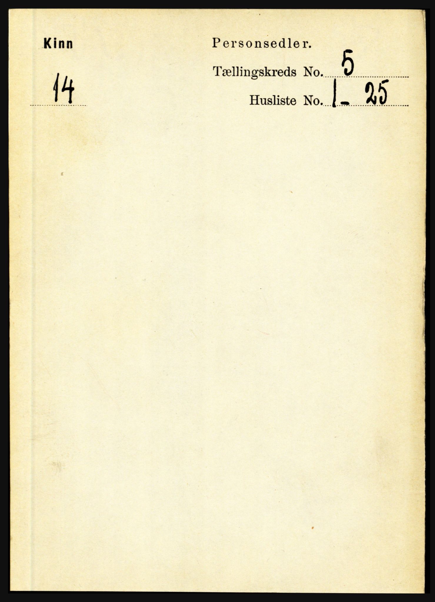 RA, 1891 census for 1437 Kinn, 1891, p. 1812