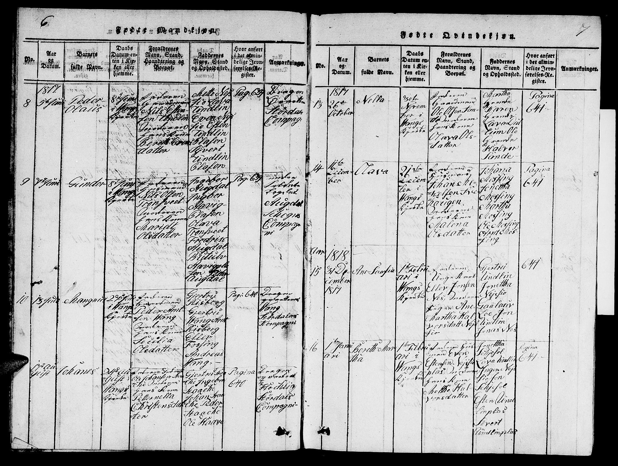 Ministerialprotokoller, klokkerbøker og fødselsregistre - Nord-Trøndelag, SAT/A-1458/714/L0132: Parish register (copy) no. 714C01, 1817-1824, p. 6-7