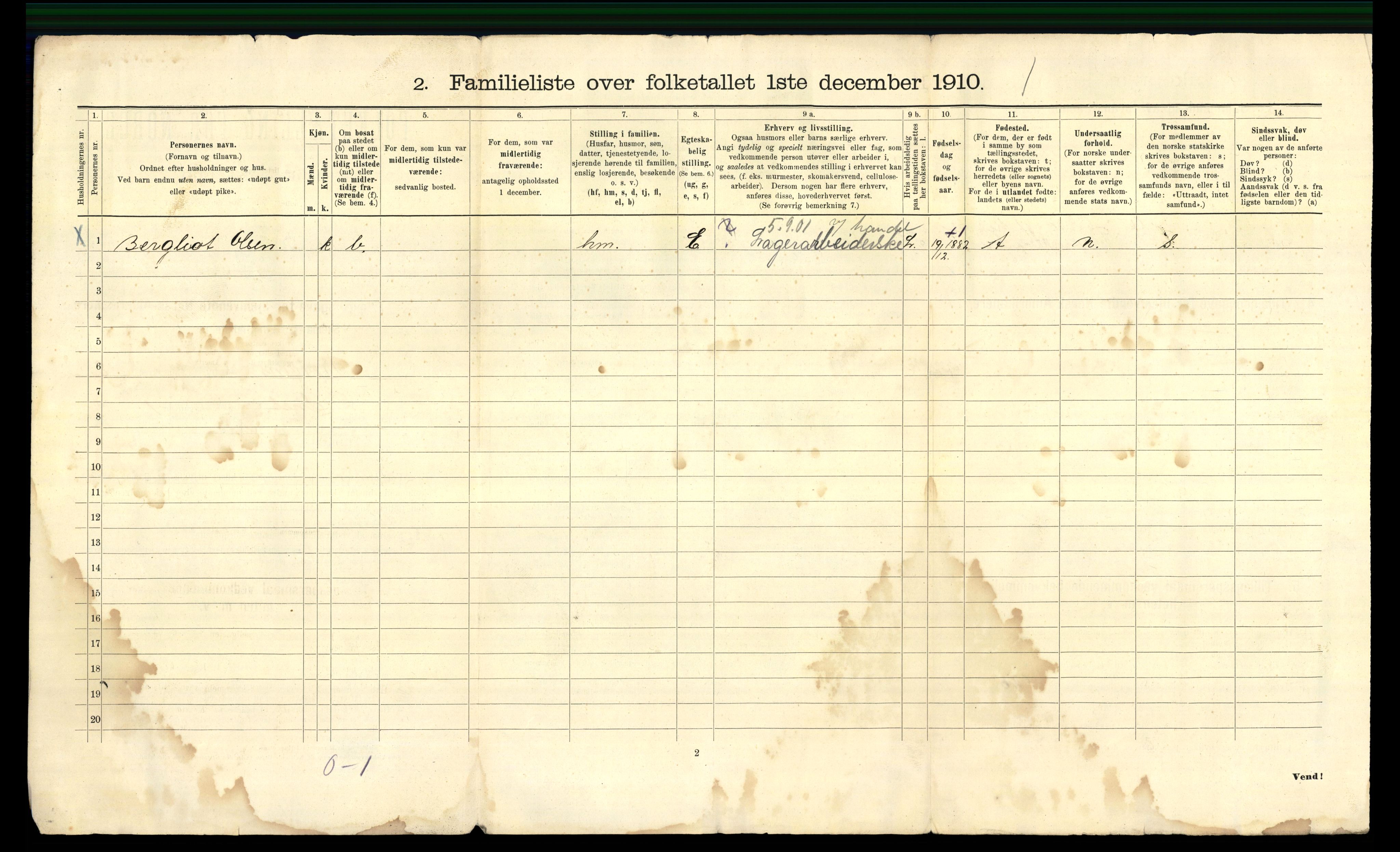 RA, 1910 census for Bergen, 1910, p. 2602