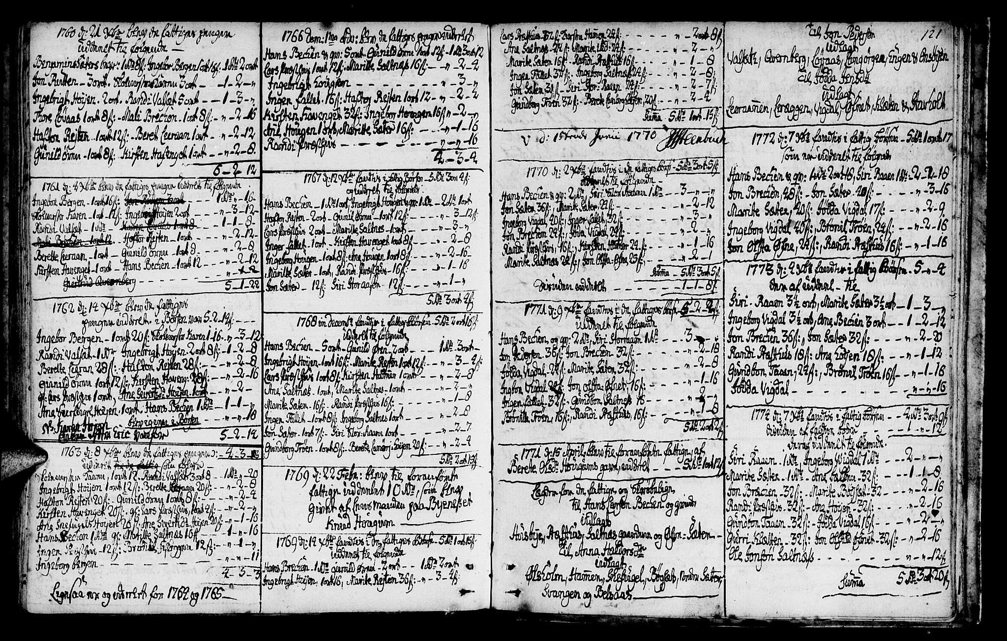 Ministerialprotokoller, klokkerbøker og fødselsregistre - Sør-Trøndelag, AV/SAT-A-1456/666/L0784: Parish register (official) no. 666A02, 1754-1802, p. 121