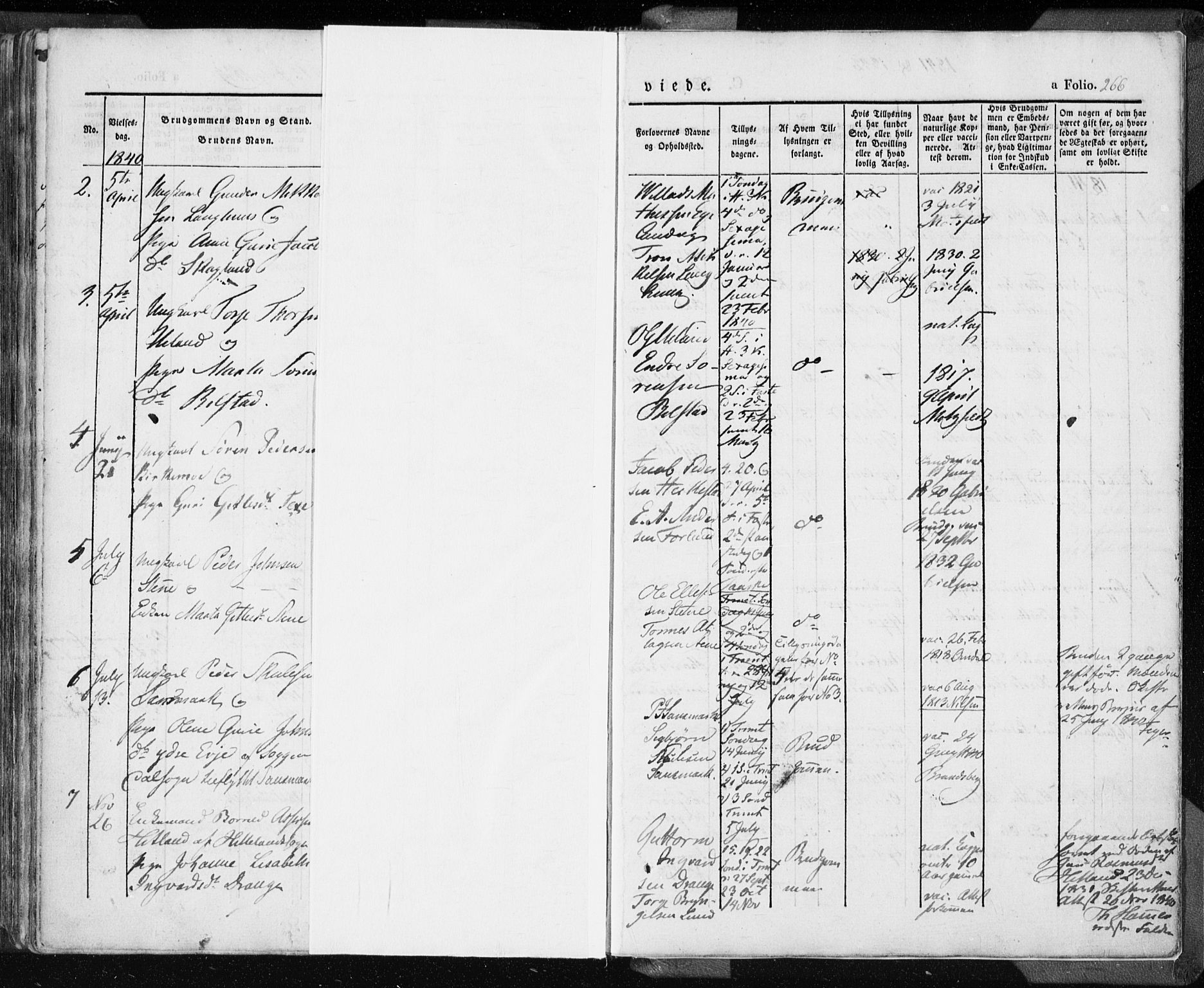 Lund sokneprestkontor, AV/SAST-A-101809/S06/L0007: Parish register (official) no. A 7.1, 1833-1854, p. 266