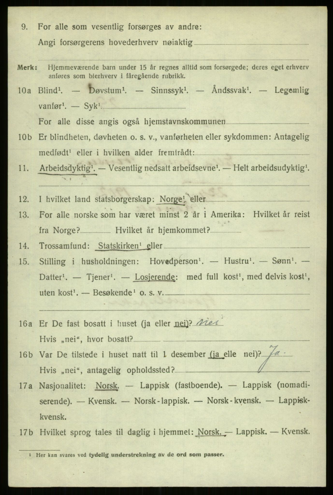 SATØ, 1920 census for Tromsø, 1920, p. 13181