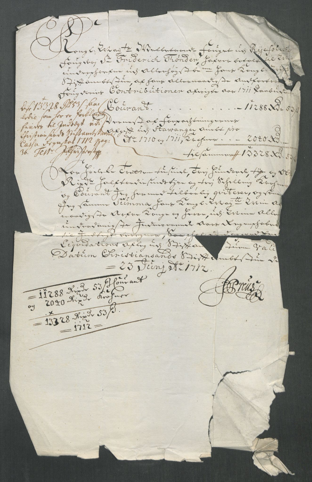 Rentekammeret inntil 1814, Reviderte regnskaper, Fogderegnskap, AV/RA-EA-4092/R47/L2865: Fogderegnskap Ryfylke, 1712, p. 319
