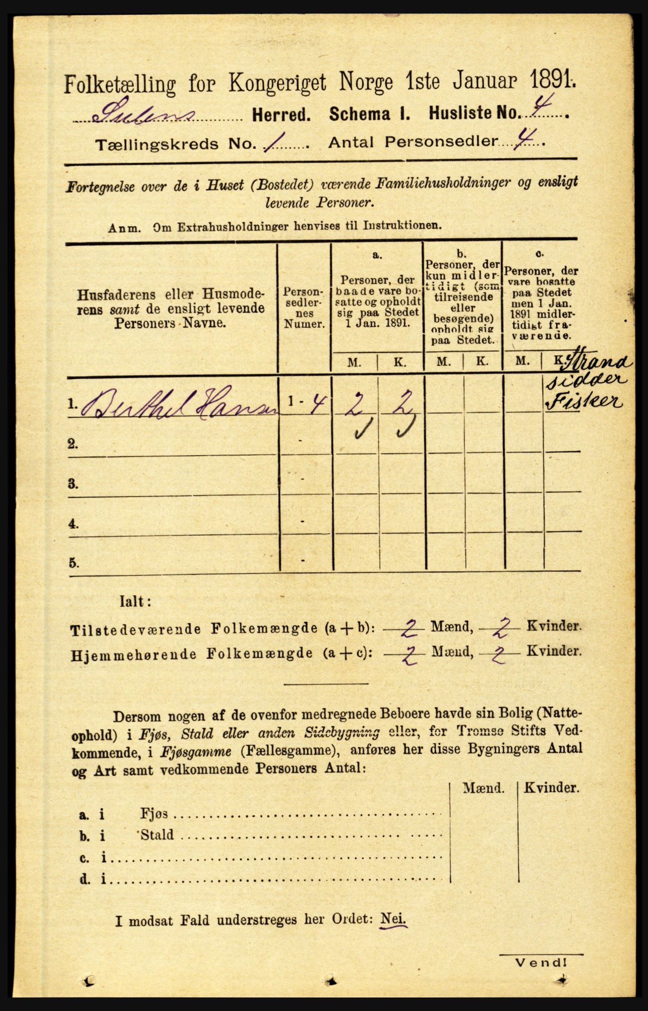 RA, 1891 census for 1412 Solund, 1891, p. 24