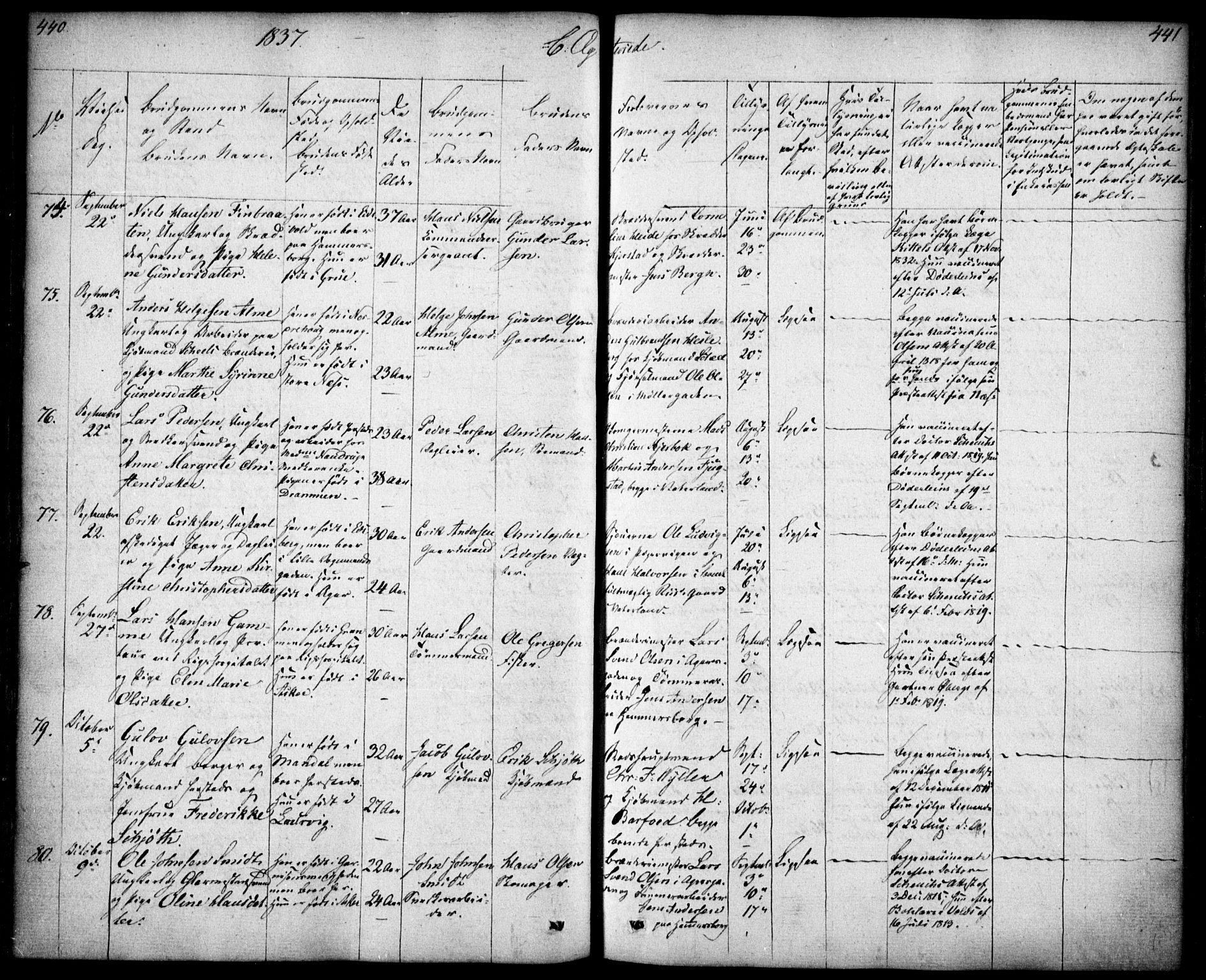 Oslo domkirke Kirkebøker, SAO/A-10752/F/Fa/L0019: Parish register (official) no. 19, 1828-1847, p. 440-441