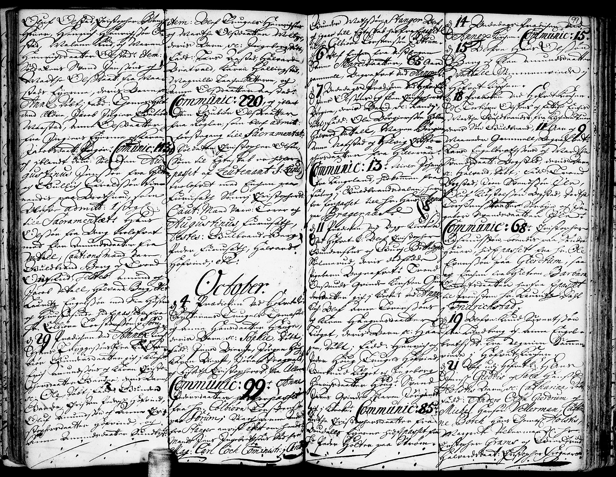 Ullensaker prestekontor Kirkebøker, AV/SAO-A-10236a/F/Fa/L0001: Parish register (official) no. I 1, 1689-1701, p. 99