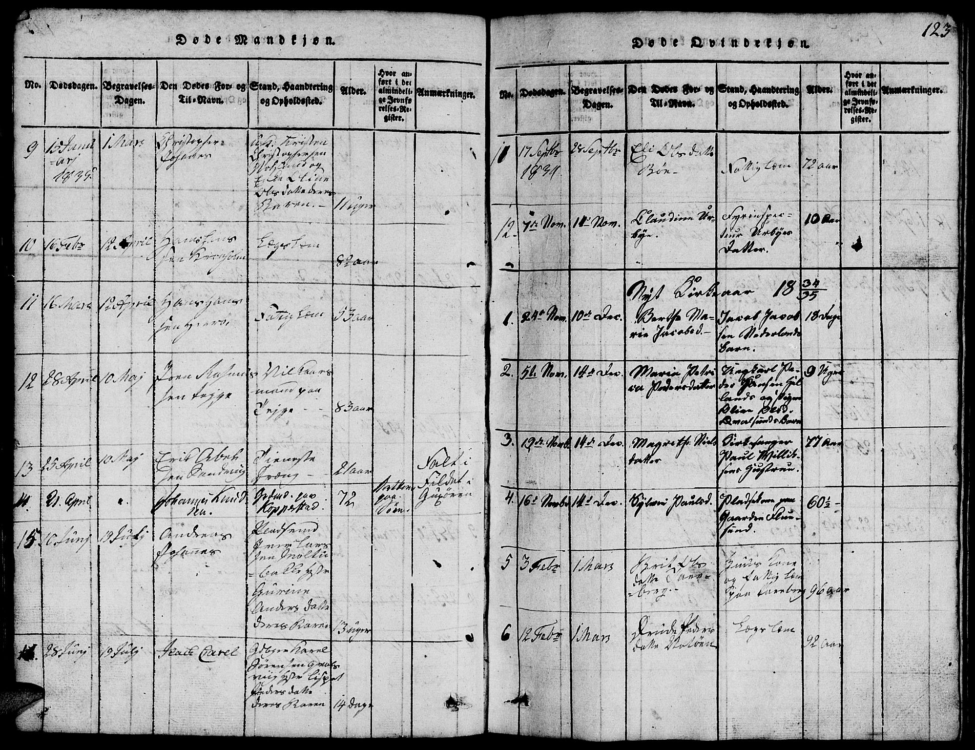 Ministerialprotokoller, klokkerbøker og fødselsregistre - Møre og Romsdal, SAT/A-1454/507/L0078: Parish register (copy) no. 507C01, 1816-1840, p. 123