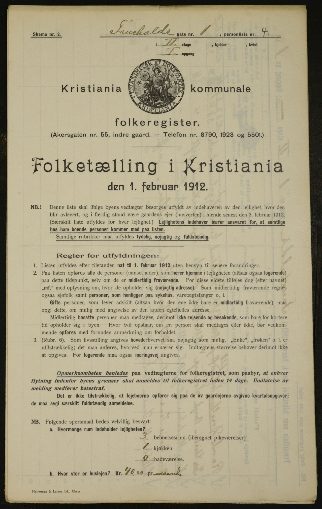 OBA, Municipal Census 1912 for Kristiania, 1912, p. 23663