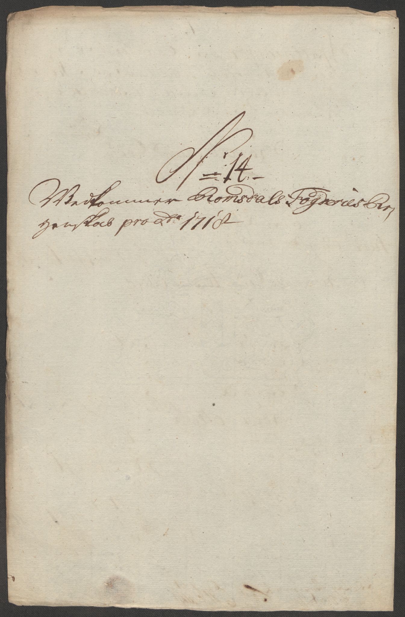 Rentekammeret inntil 1814, Reviderte regnskaper, Fogderegnskap, AV/RA-EA-4092/R55/L3665: Fogderegnskap Romsdal, 1718, p. 133