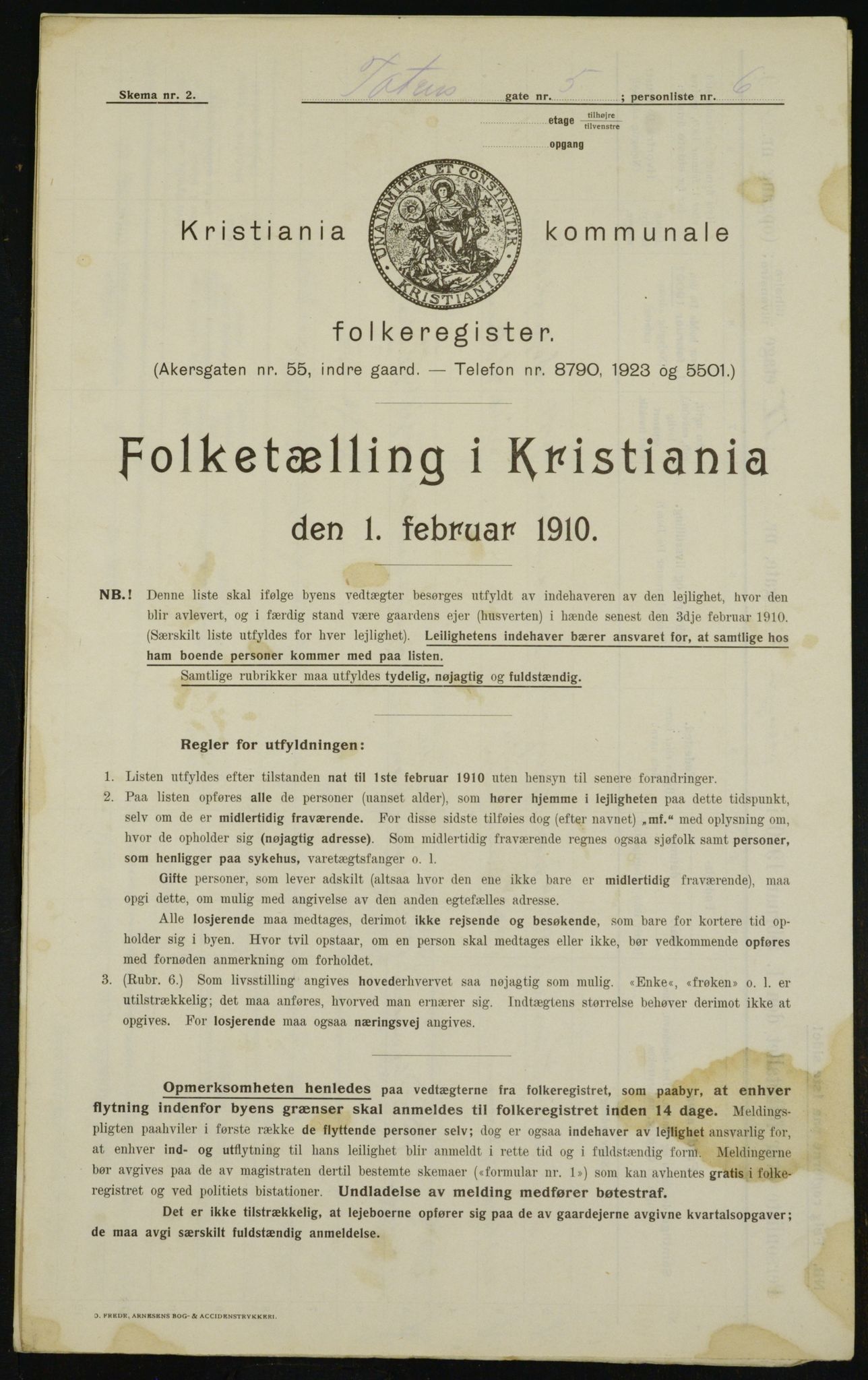 OBA, Municipal Census 1910 for Kristiania, 1910, p. 109563