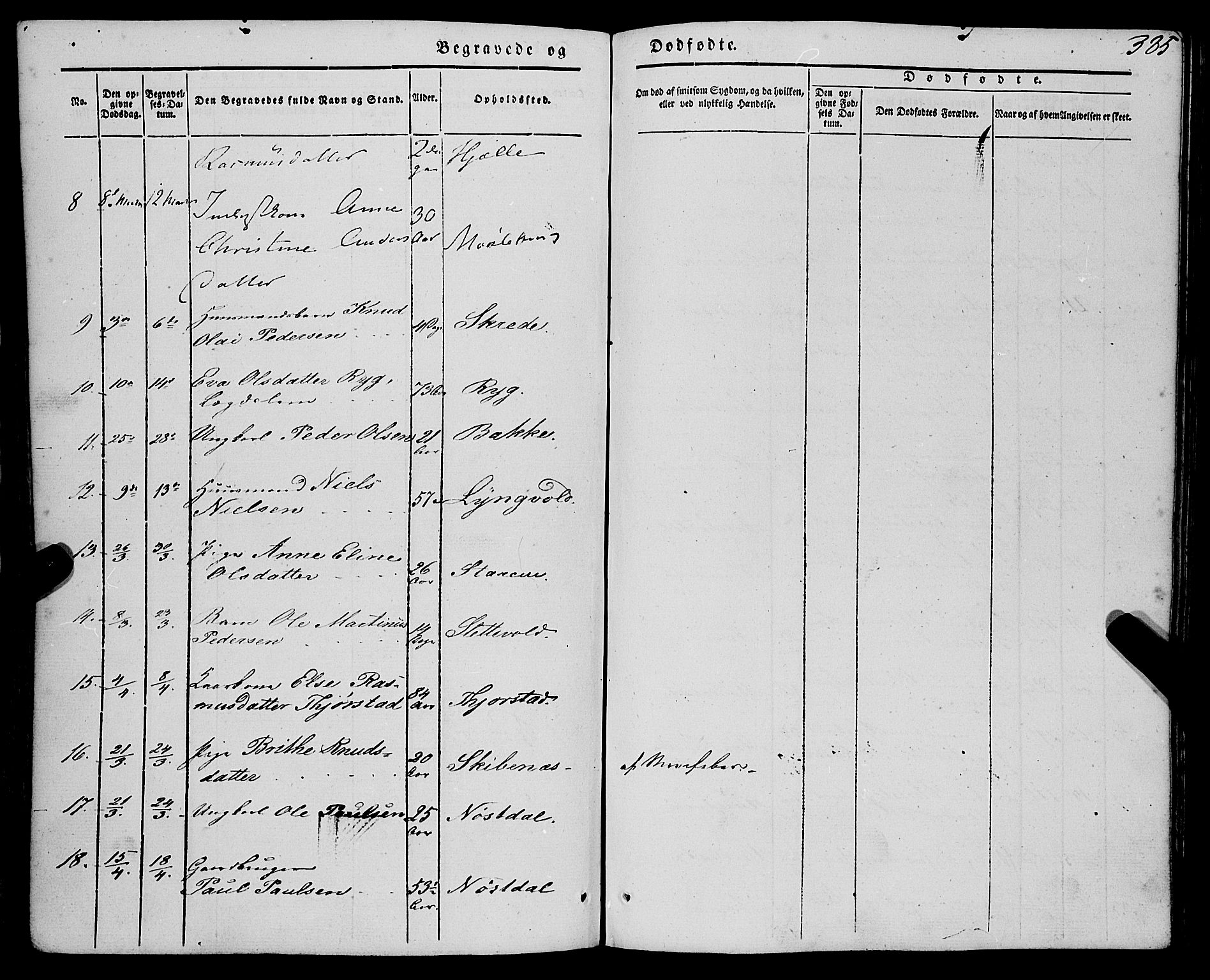 Eid sokneprestembete, AV/SAB-A-82301/H/Haa/Haaa/L0007: Parish register (official) no. A 7, 1844-1858, p. 385