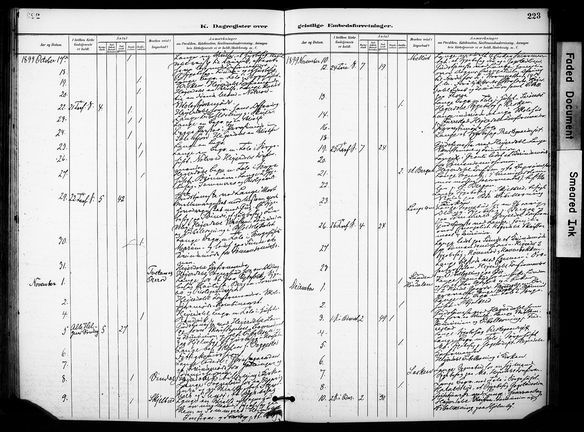 Sandar kirkebøker, AV/SAKO-A-243/F/Fa/L0015: Parish register (official) no. 15, 1896-1907, p. 223