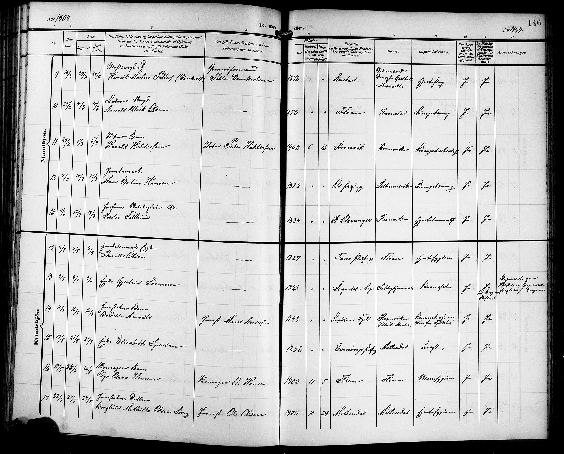 Årstad Sokneprestembete, AV/SAB-A-79301/H/Hab/L0018: Parish register (copy) no. C 1, 1902-1919, p. 146