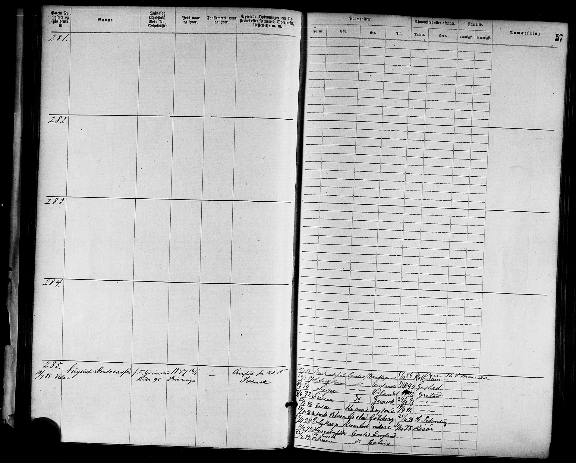Grimstad mønstringskrets, SAK/2031-0013/F/Fa/L0001: Annotasjonsrulle nr 1-1920 med register, F-1, 1870-1892, p. 79