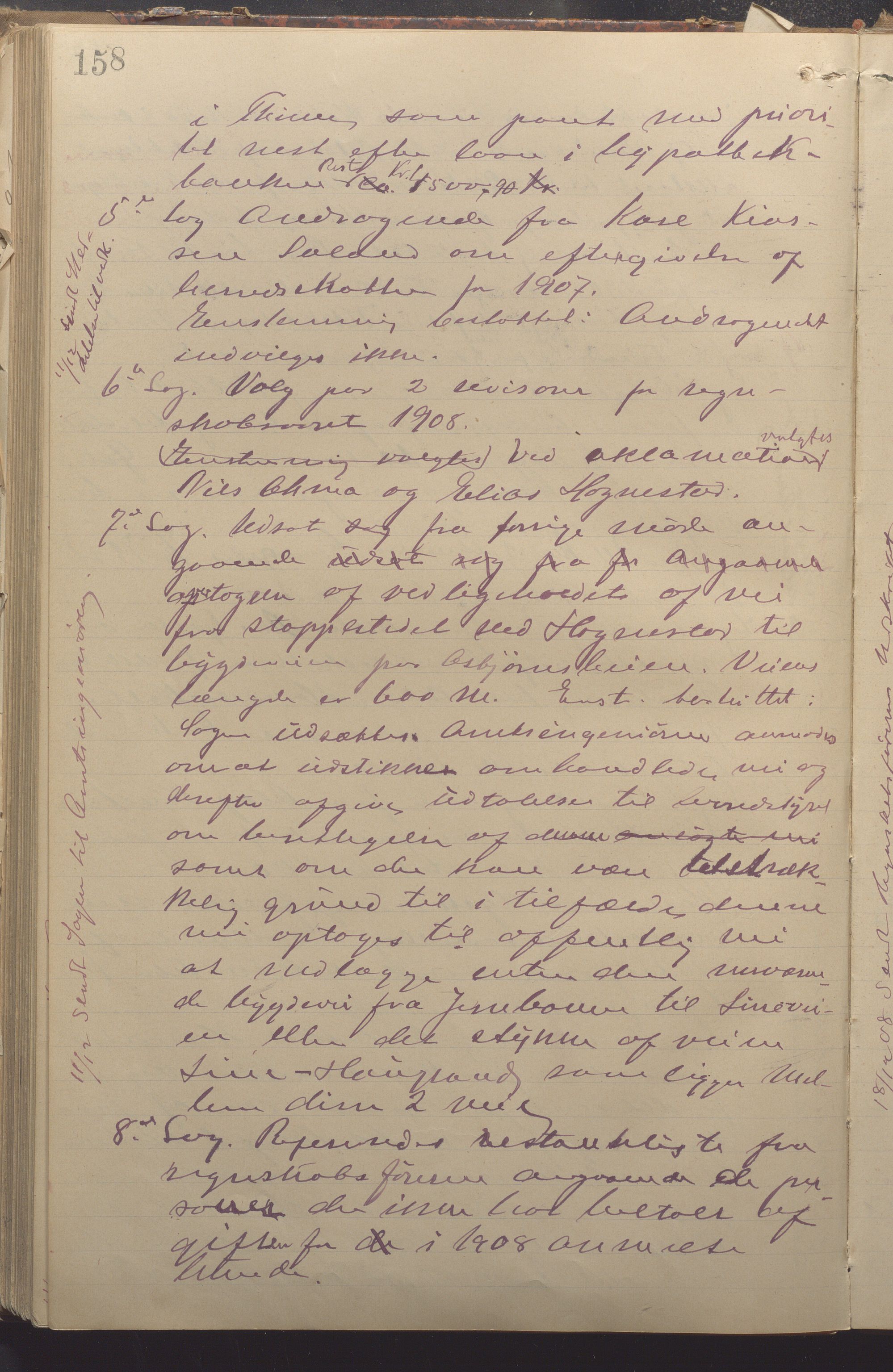 Time kommune - Formannskapet, IKAR/K-100592/A/Aa/L0005: Møtebok, 1901-1910, p. 158a