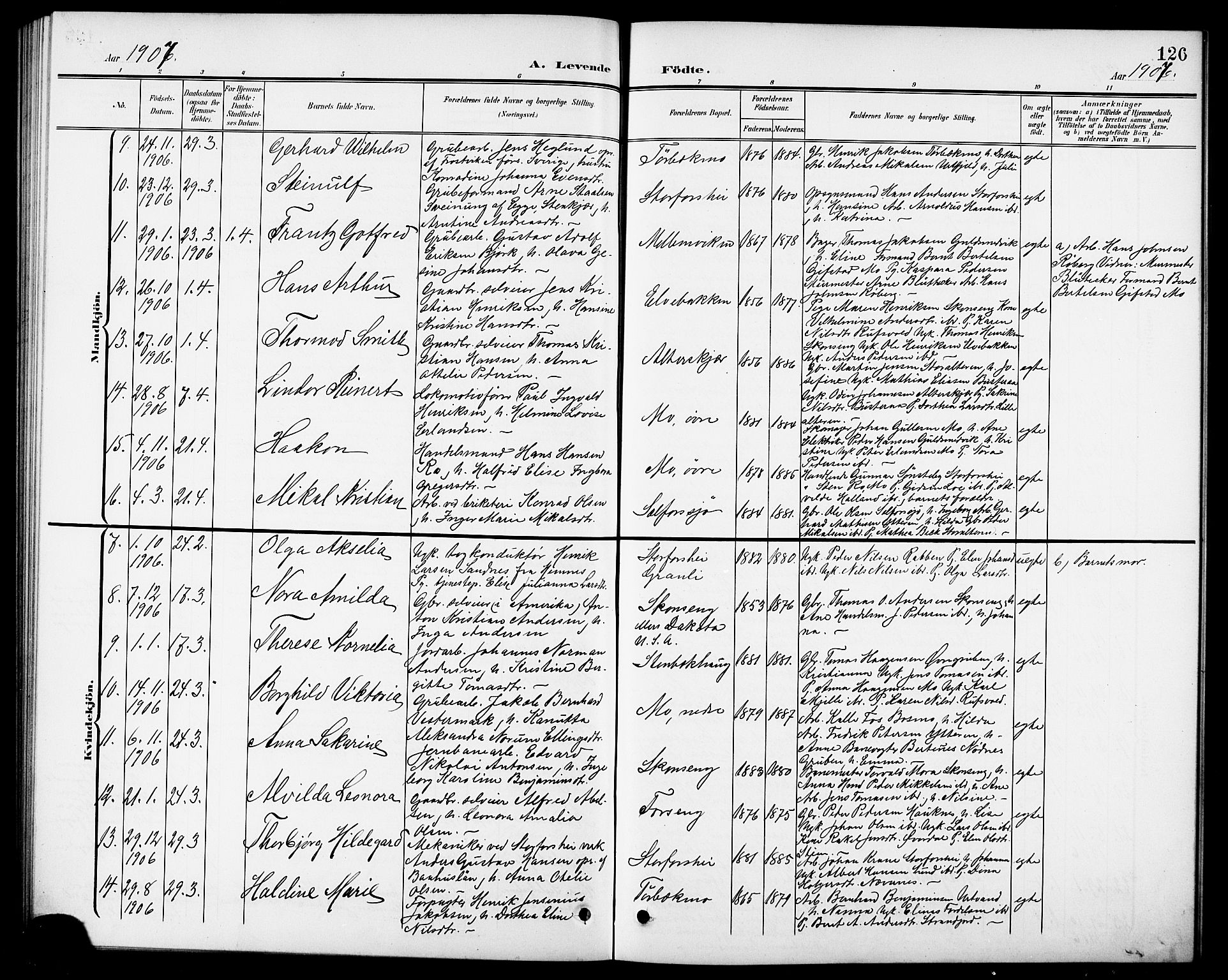 Ministerialprotokoller, klokkerbøker og fødselsregistre - Nordland, SAT/A-1459/827/L0422: Parish register (copy) no. 827C11, 1899-1912, p. 126
