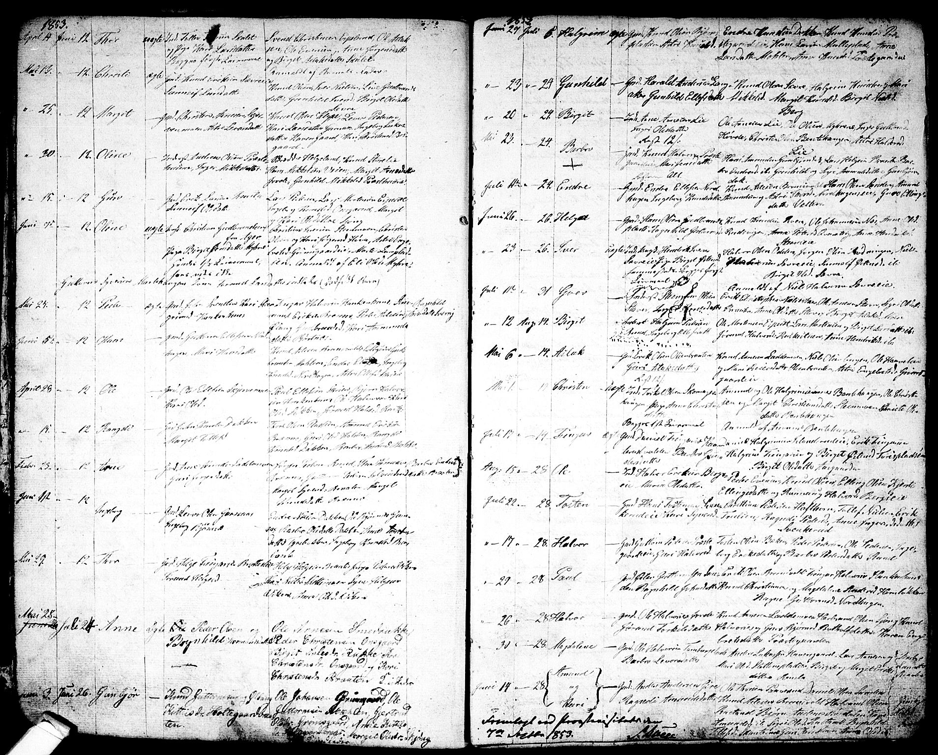 Nes kirkebøker, AV/SAKO-A-236/G/Ga/L0001: Parish register (copy) no. I 1, 1843-1872