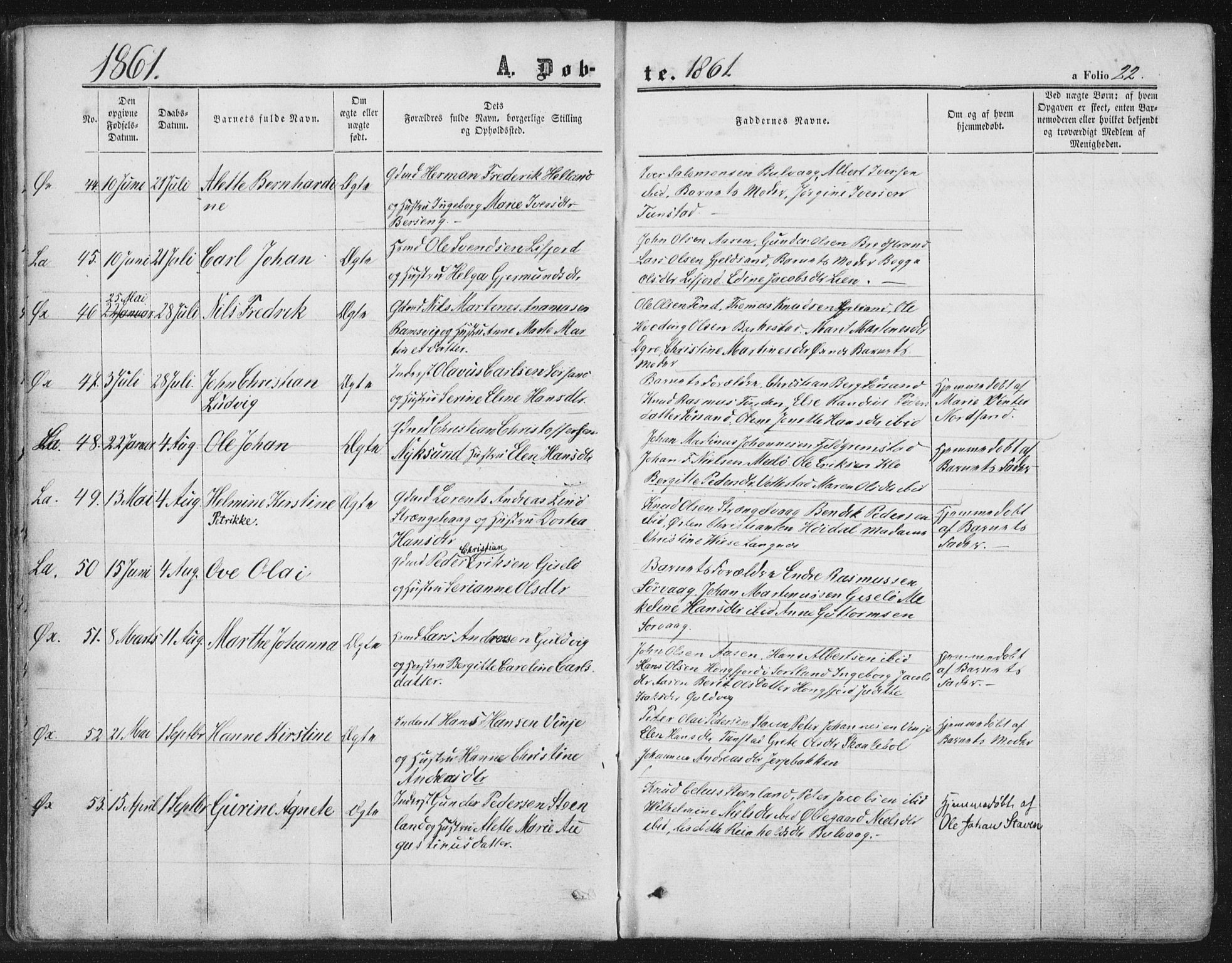 Ministerialprotokoller, klokkerbøker og fødselsregistre - Nordland, AV/SAT-A-1459/893/L1333: Parish register (official) no. 893A06, 1858-1866, p. 22