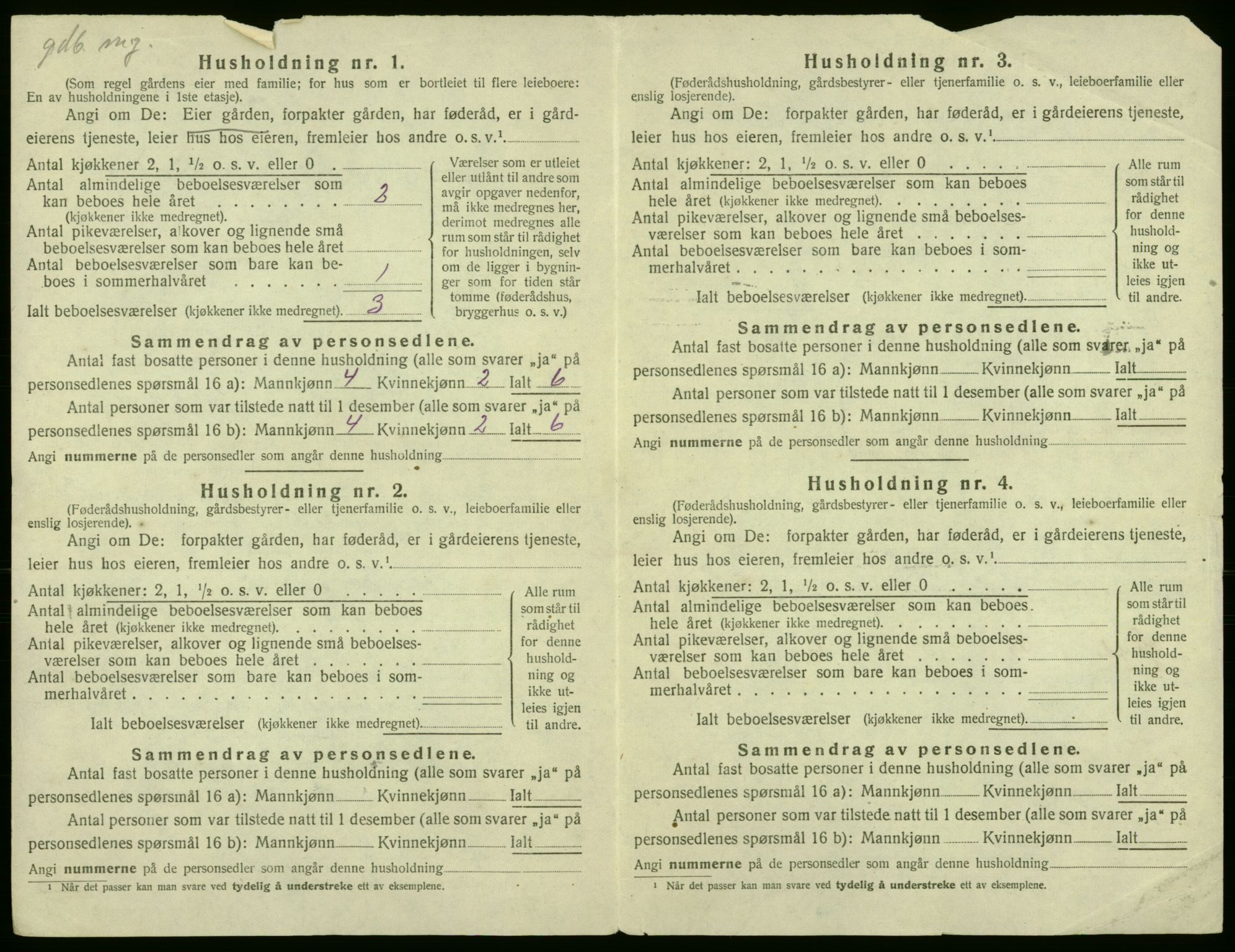 SAB, 1920 census for Røldal, 1920, p. 328