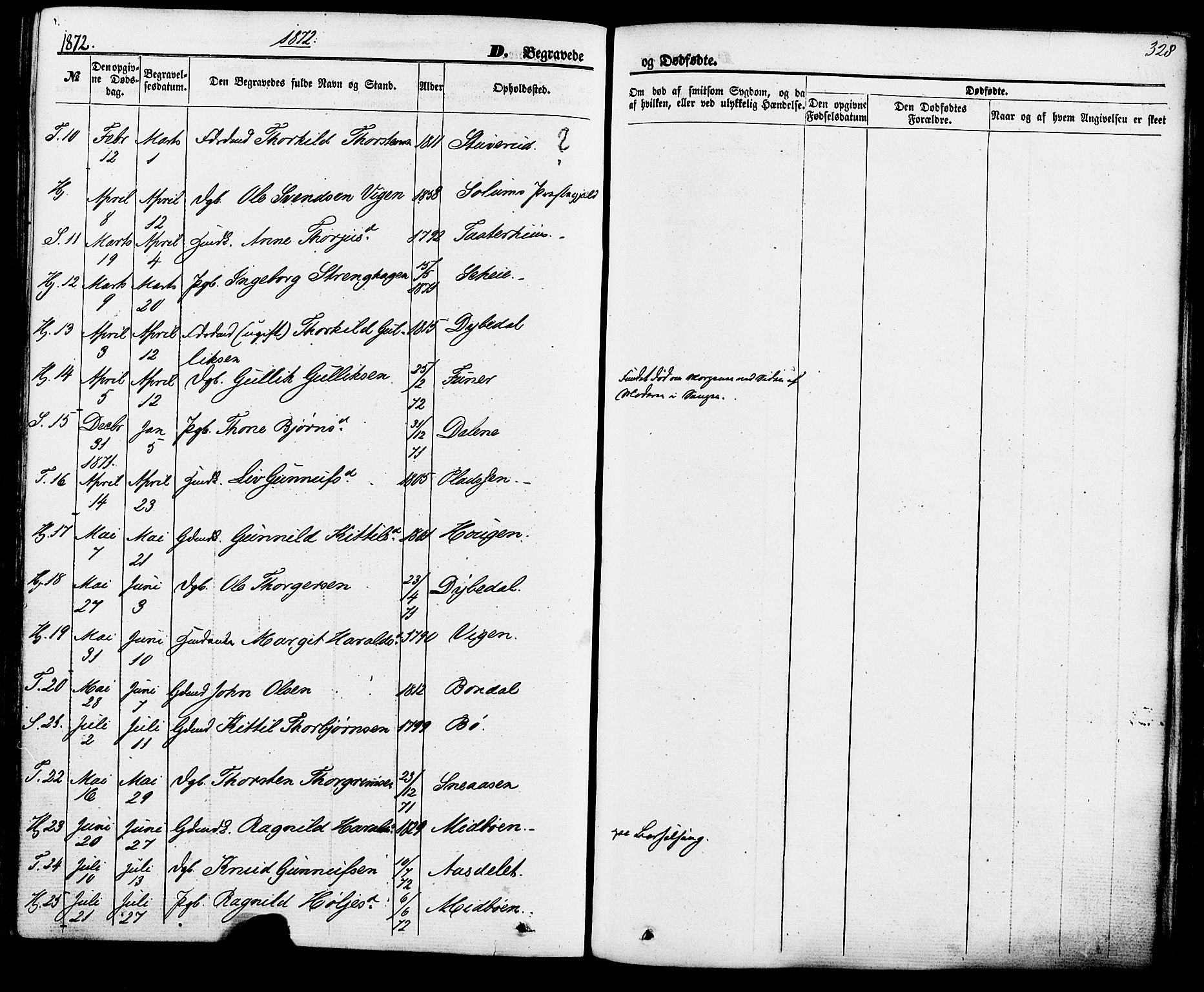 Hjartdal kirkebøker, SAKO/A-270/F/Fa/L0009: Parish register (official) no. I 9, 1860-1879, p. 328
