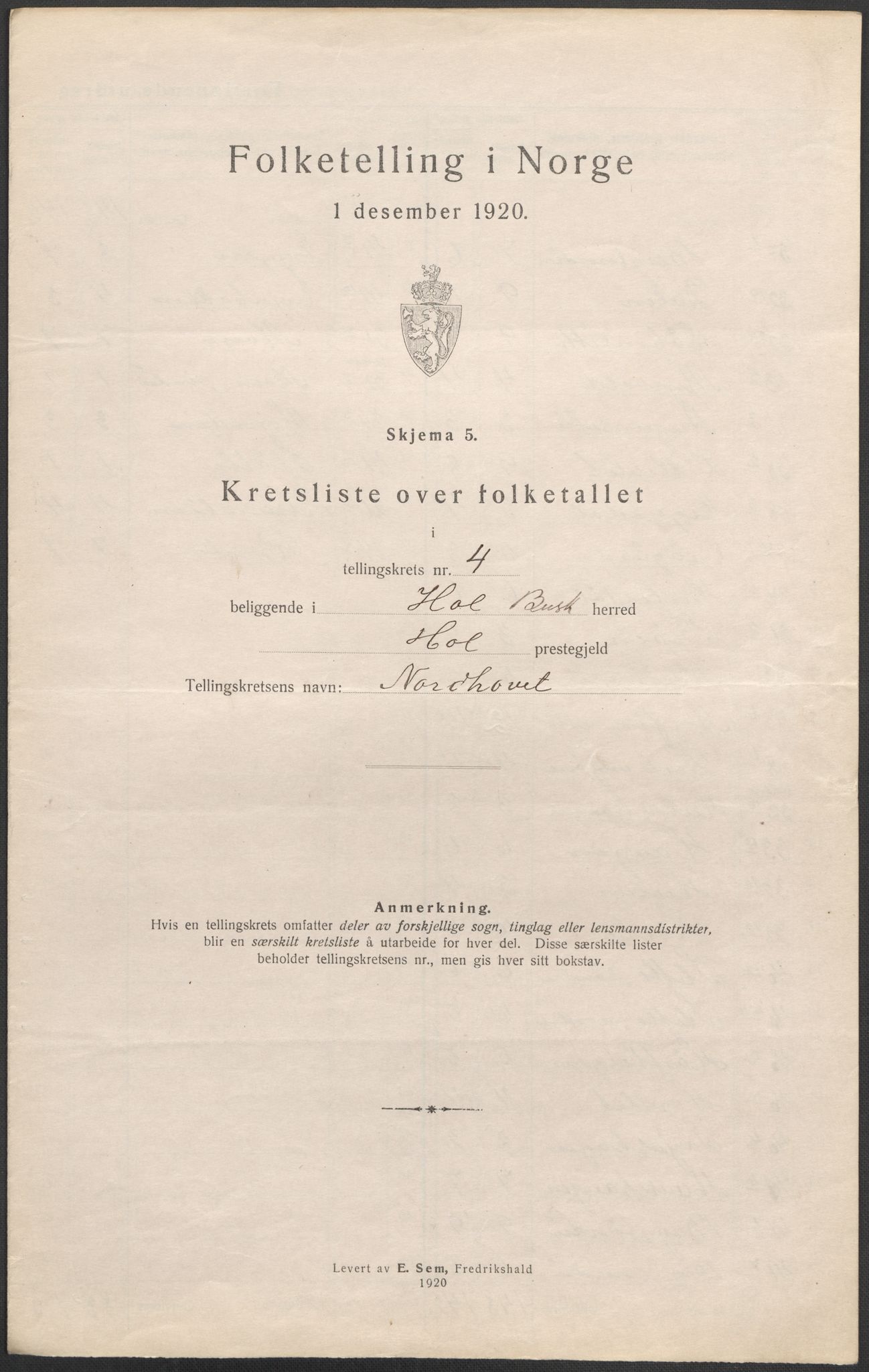 SAKO, 1920 census for Hol (Buskerud), 1920, p. 21