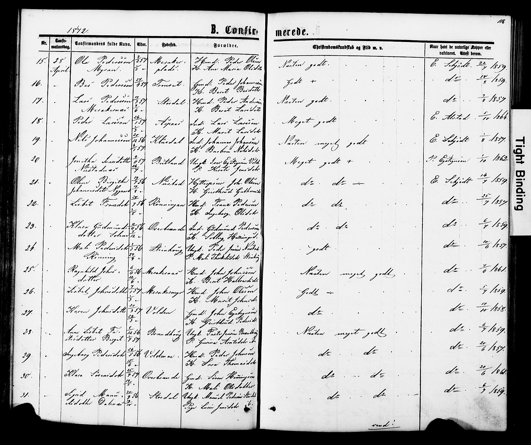 Ministerialprotokoller, klokkerbøker og fødselsregistre - Nord-Trøndelag, SAT/A-1458/706/L0049: Parish register (copy) no. 706C01, 1864-1895, p. 116