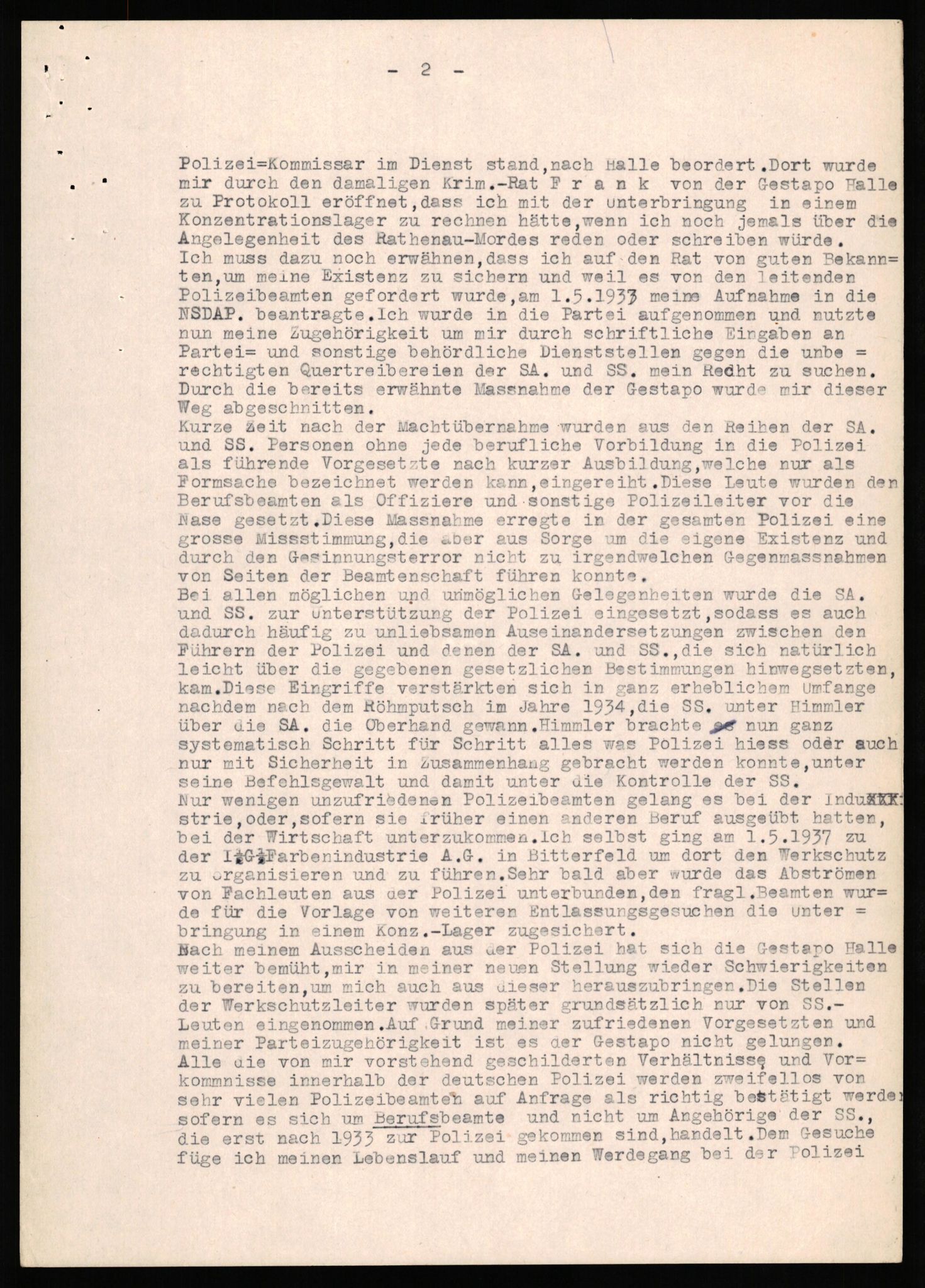 Forsvaret, Forsvarets overkommando II, AV/RA-RAFA-3915/D/Db/L0037: CI Questionaires. Tyske okkupasjonsstyrker i Norge. Tyskere., 1945-1946, p. 10