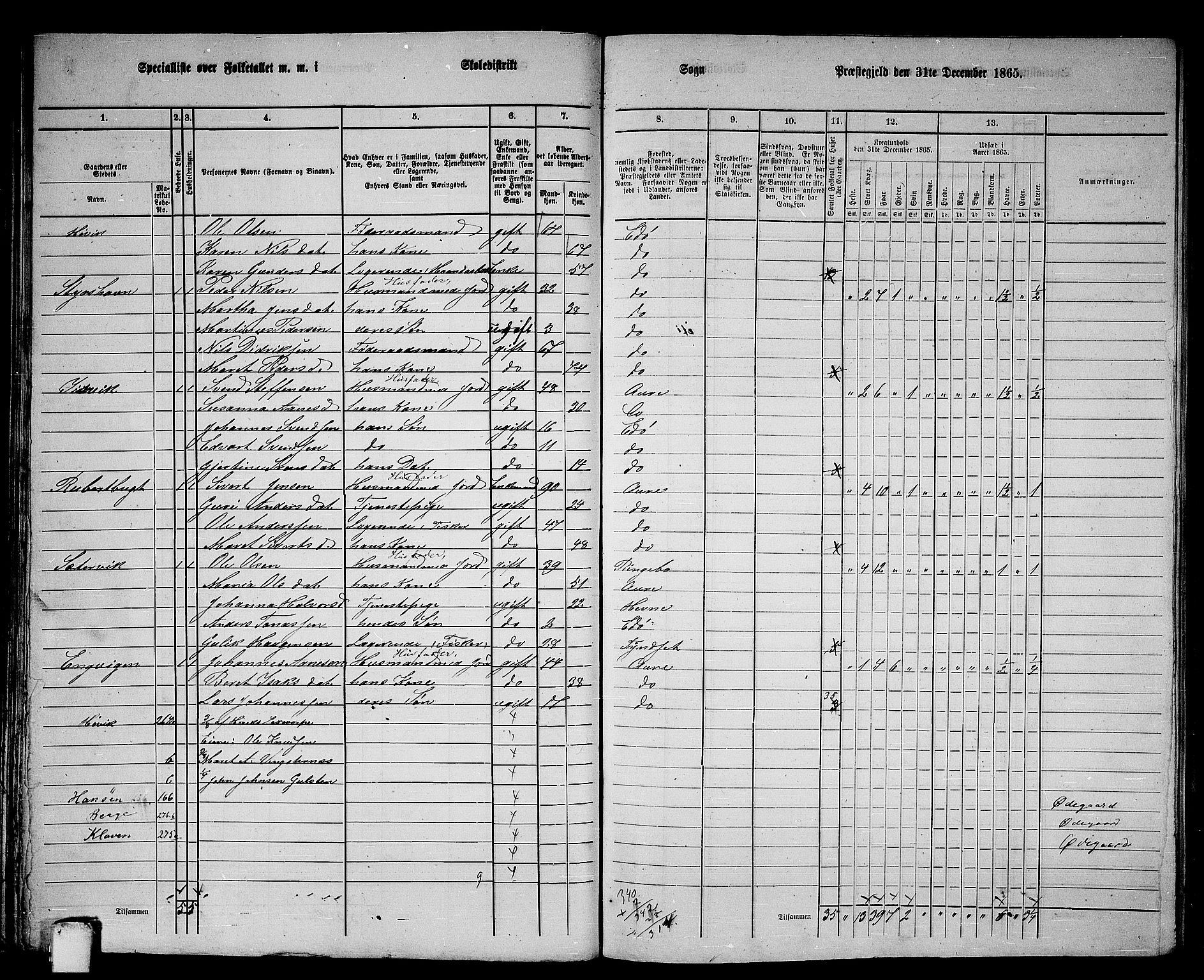 RA, 1865 census for Edøy, 1865, p. 53