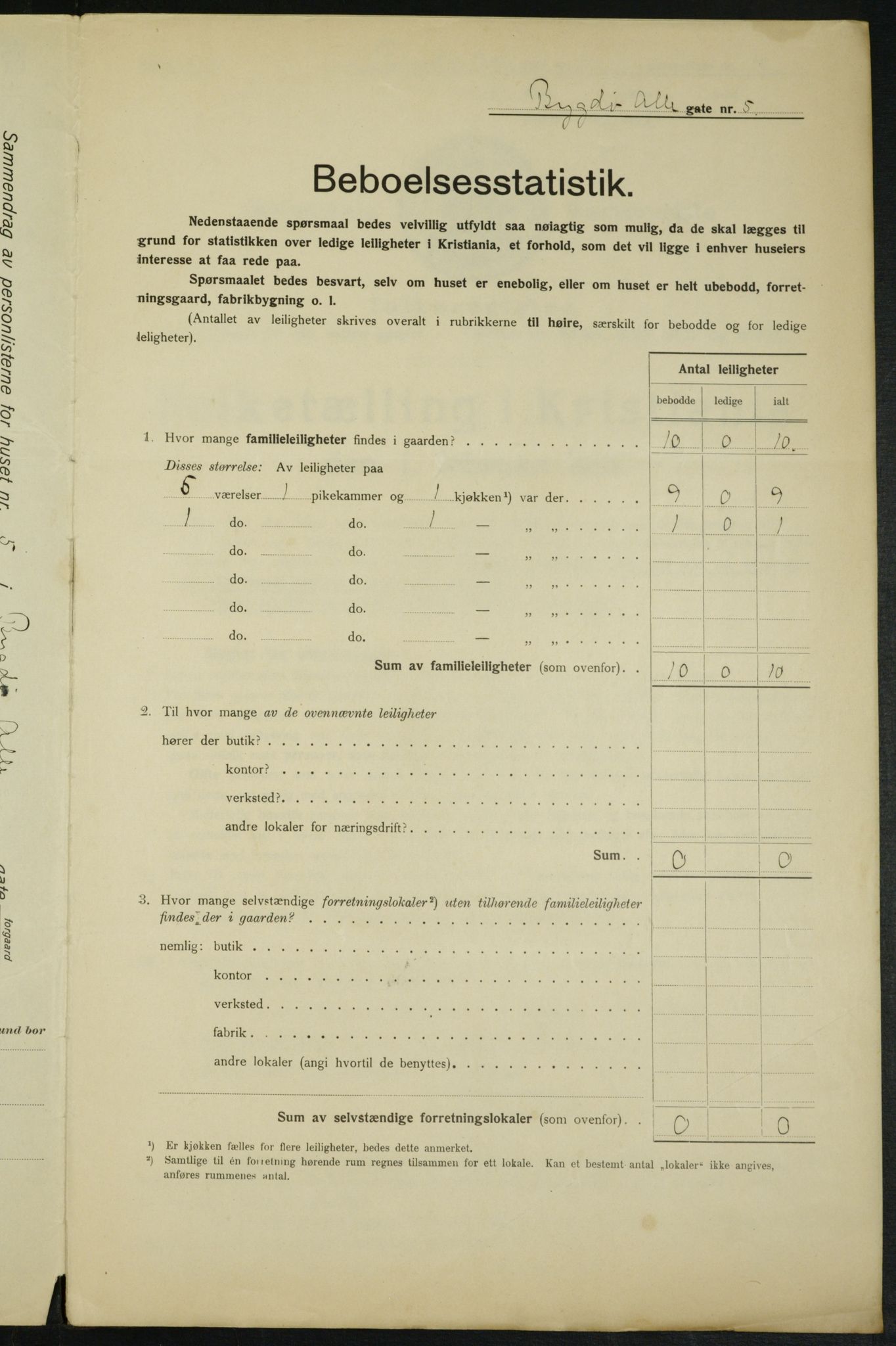 OBA, Municipal Census 1915 for Kristiania, 1915, p. 10207