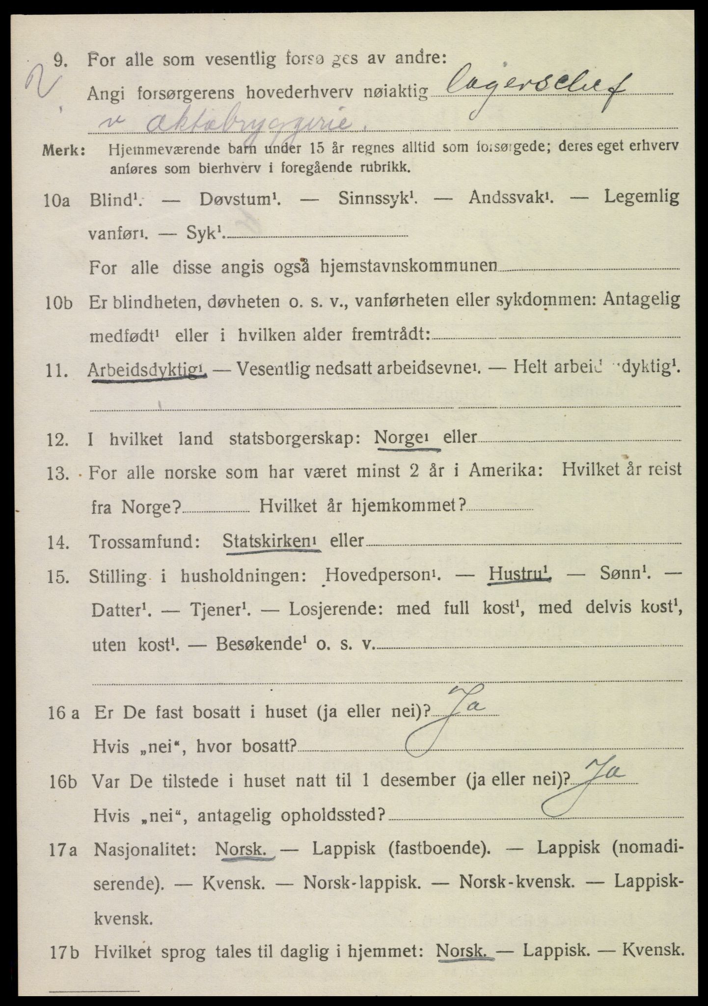 SAT, 1920 census for Nordvik, 1920, p. 1775