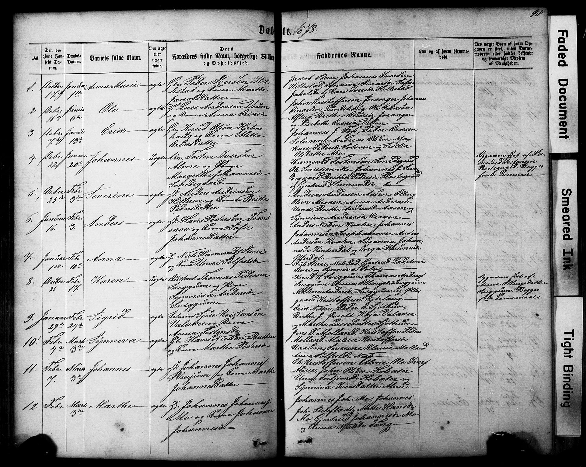Hafslo sokneprestembete, SAB/A-80301/H/Hab/Haba/L0001: Parish register (copy) no. A 1, 1866-1908, p. 98