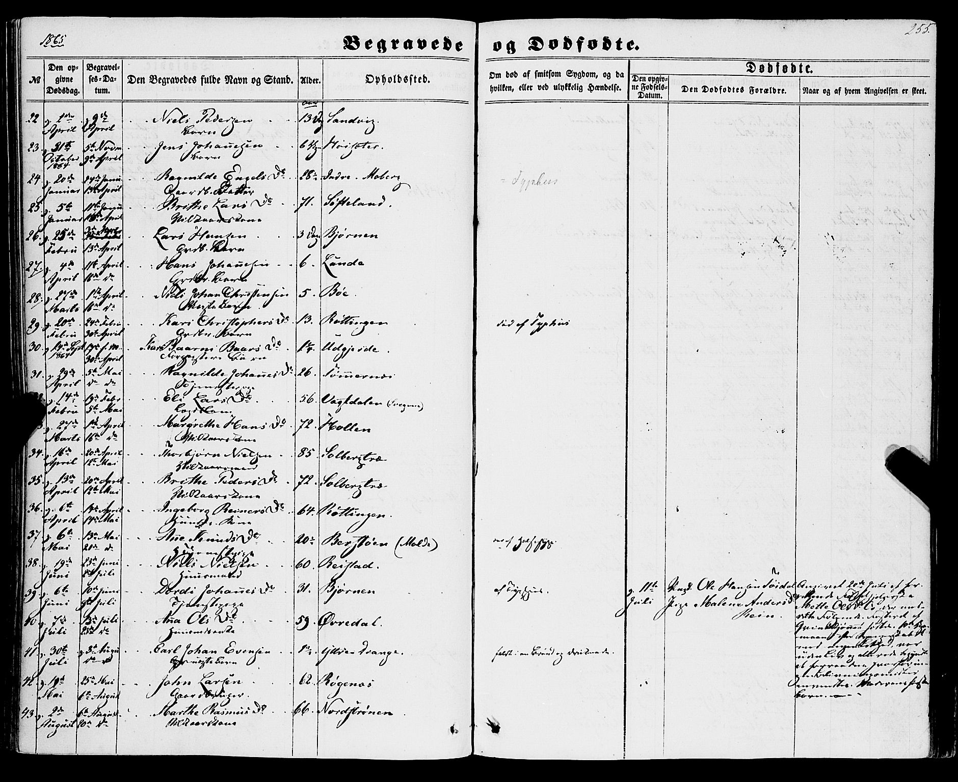Os sokneprestembete, SAB/A-99929: Parish register (official) no. A 17, 1860-1873, p. 255