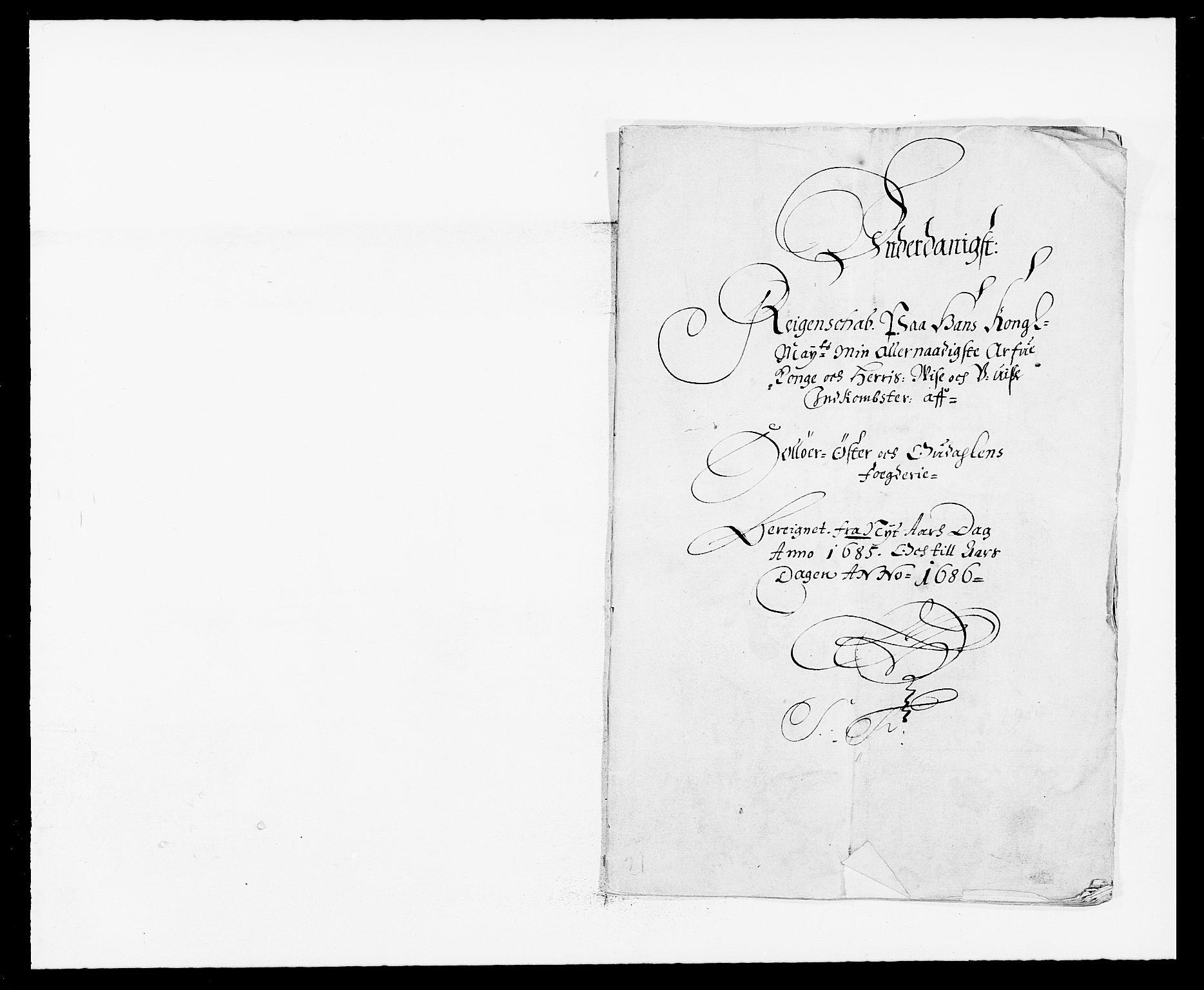Rentekammeret inntil 1814, Reviderte regnskaper, Fogderegnskap, RA/EA-4092/R13/L0822: Fogderegnskap Solør, Odal og Østerdal, 1685, p. 2