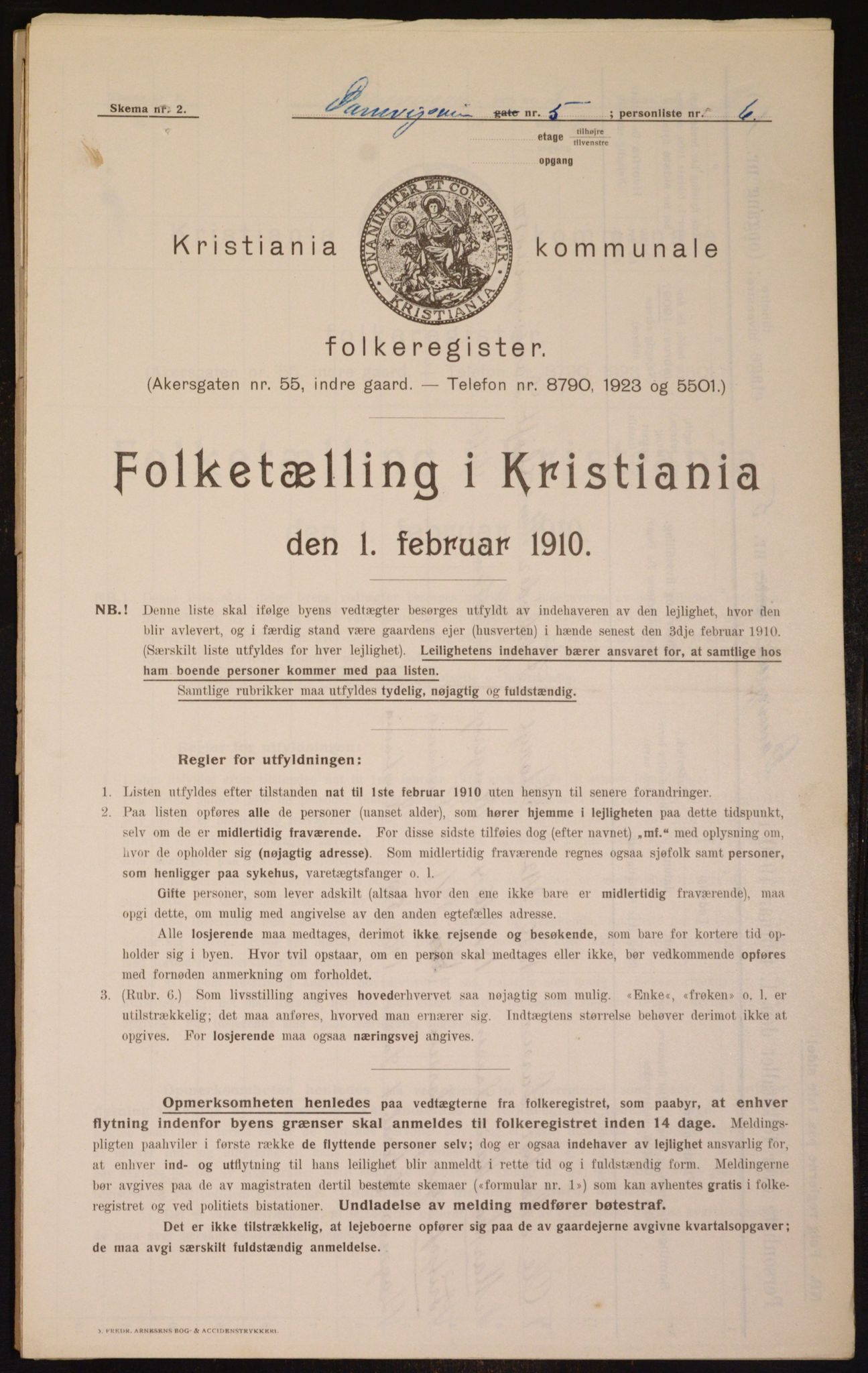 OBA, Municipal Census 1910 for Kristiania, 1910, p. 14450