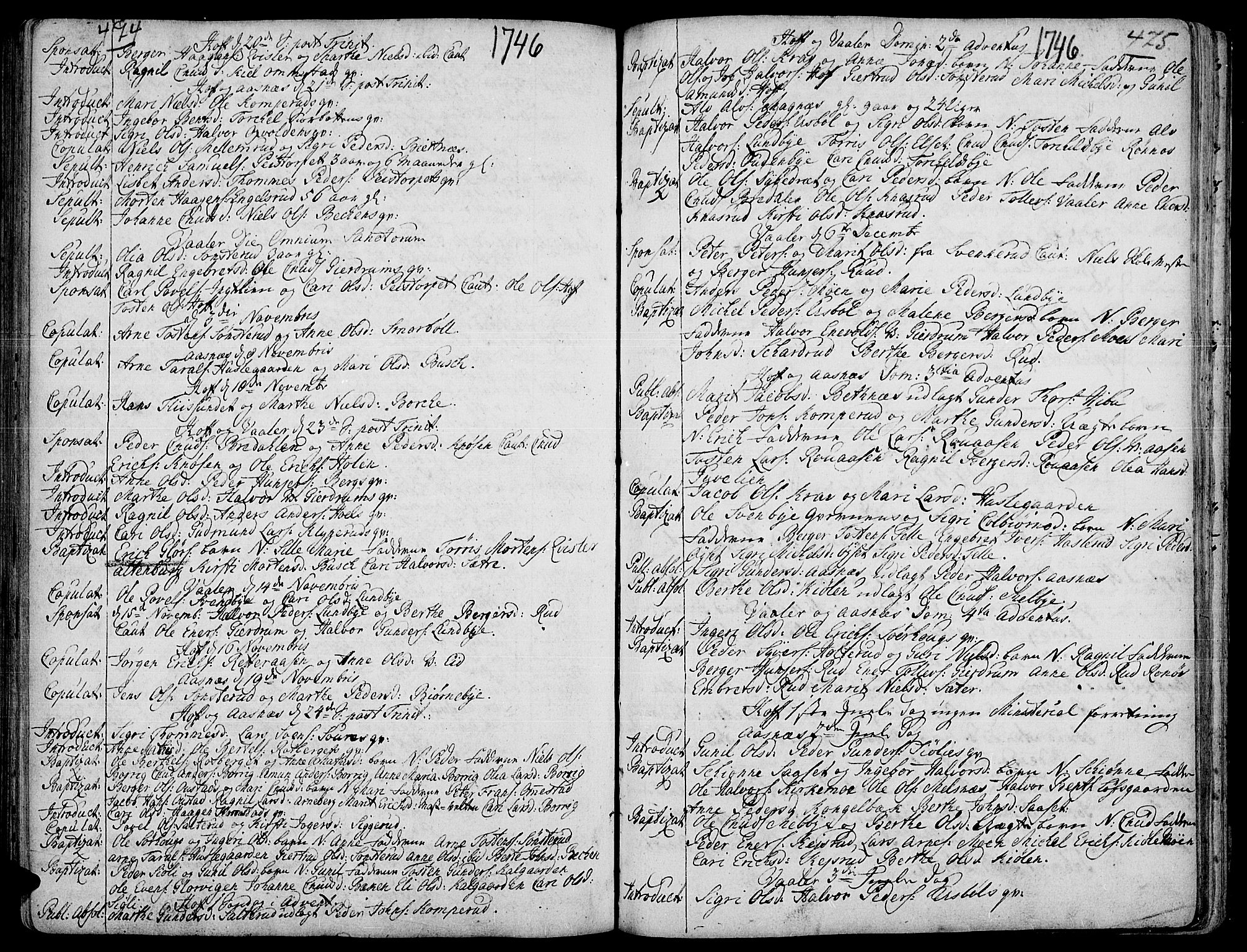Hof prestekontor, AV/SAH-PREST-038/H/Ha/Haa/L0002: Parish register (official) no. 2, 1720-1749, p. 474-475