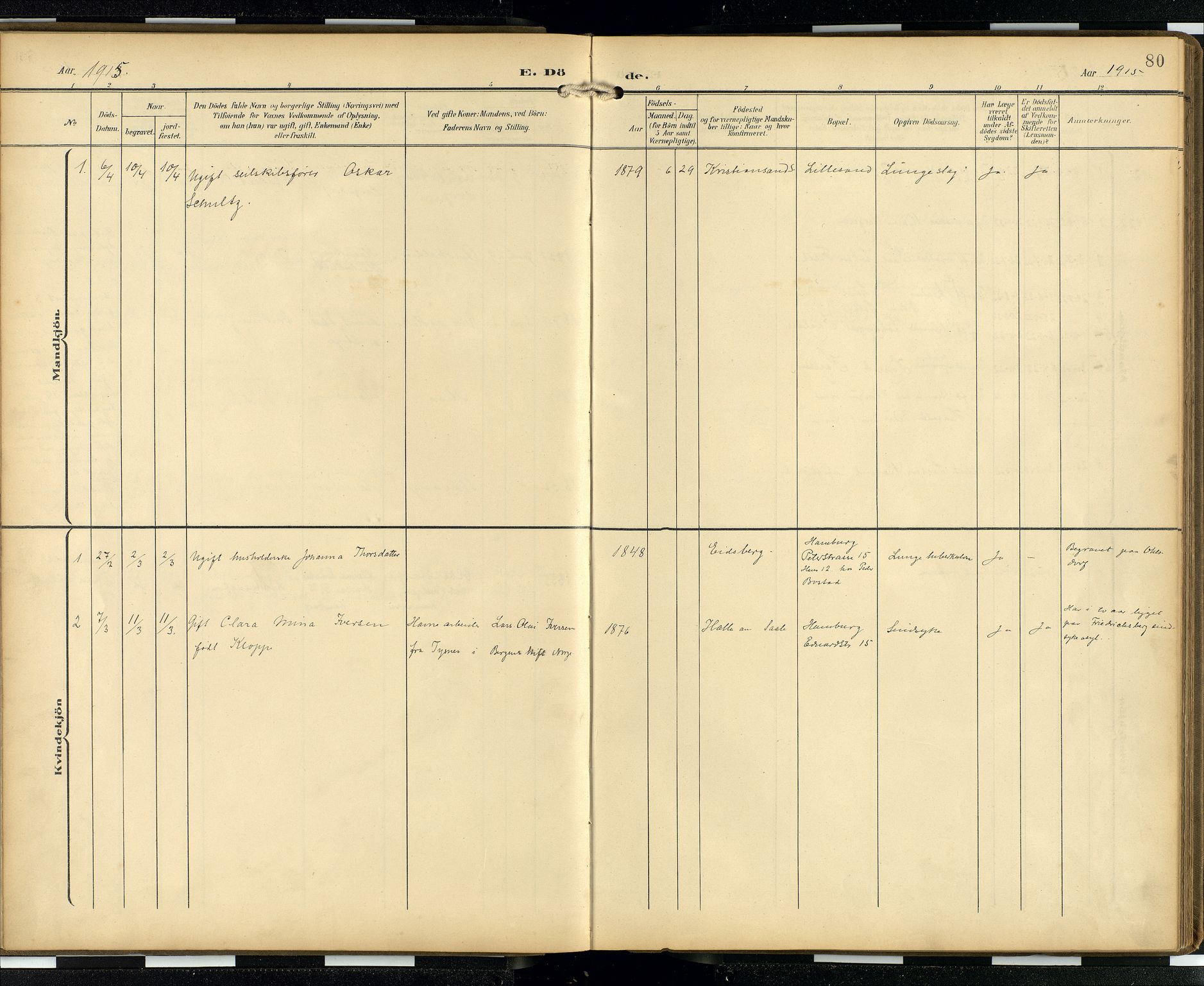 Den norske sjømannsmisjon i utlandet/Hamburg, AV/SAB-SAB/PA-0107/H/Ha/L0001: Parish register (official) no. A 1, 1907-1951, p. 79b-80a