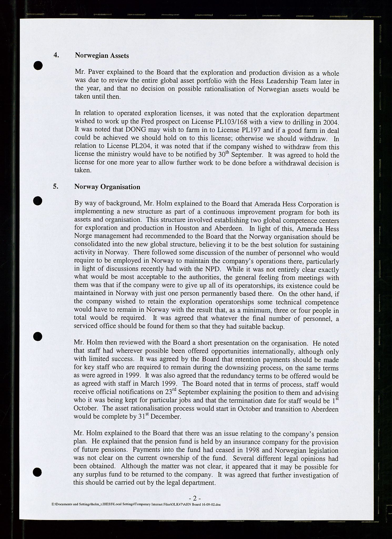 Pa 1766 - Hess Norge AS, AV/SAST-A-102451/A/Aa/L0005: Referater og sakspapirer, 2002-2005, p. 39