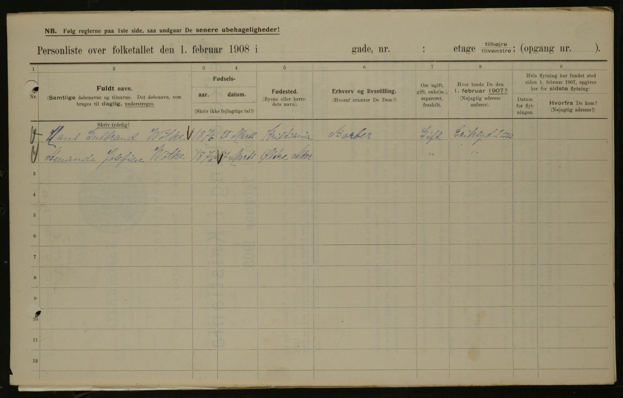 OBA, Municipal Census 1908 for Kristiania, 1908, p. 17970