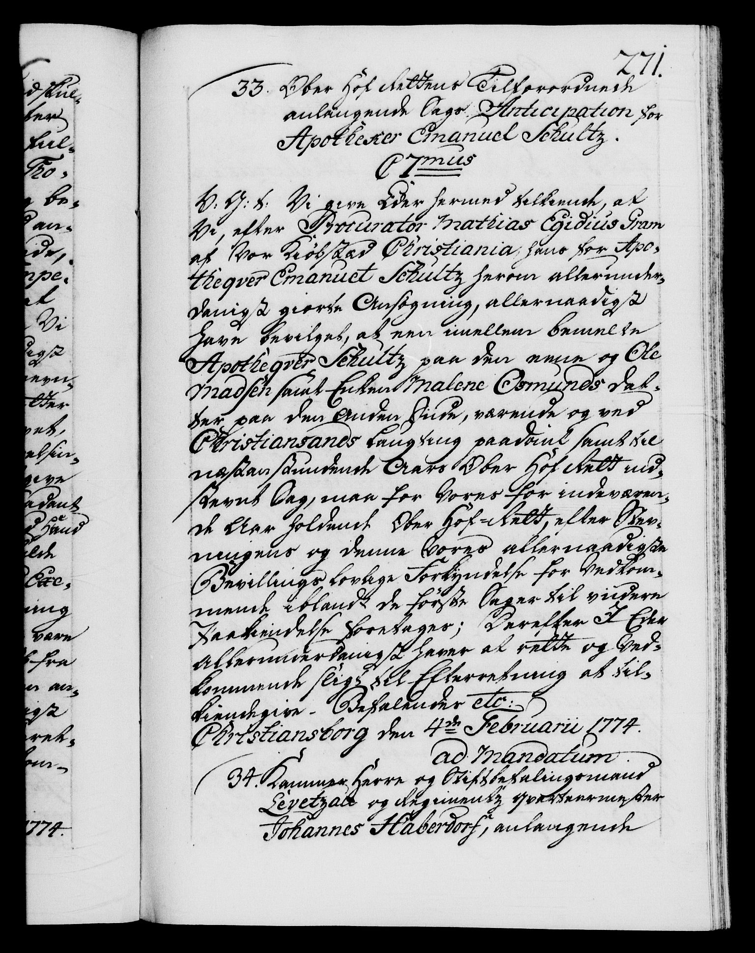 Danske Kanselli 1572-1799, RA/EA-3023/F/Fc/Fca/Fcab/L0041: Norske tegnelser, 1773-1776, p. 271a