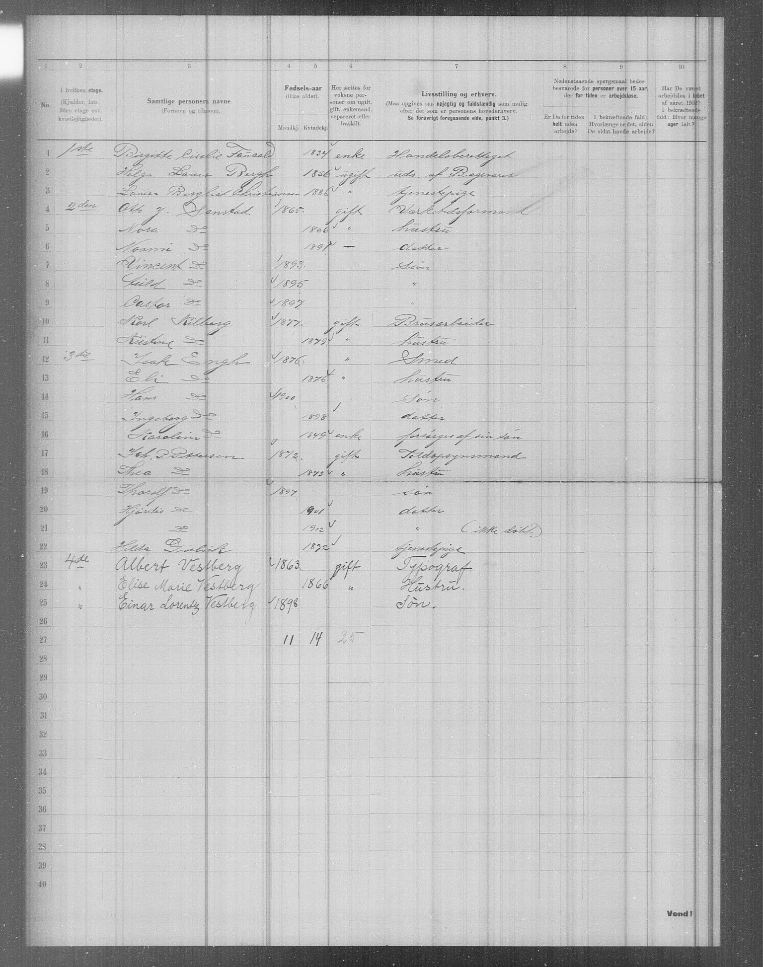 OBA, Municipal Census 1902 for Kristiania, 1902, p. 2941