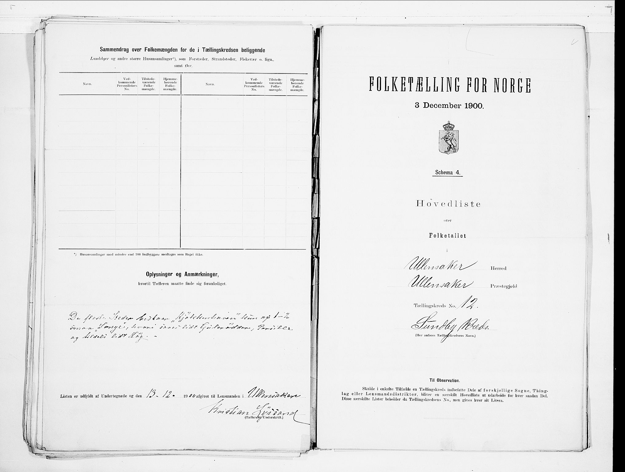 SAO, 1900 census for Ullensaker, 1900, p. 28