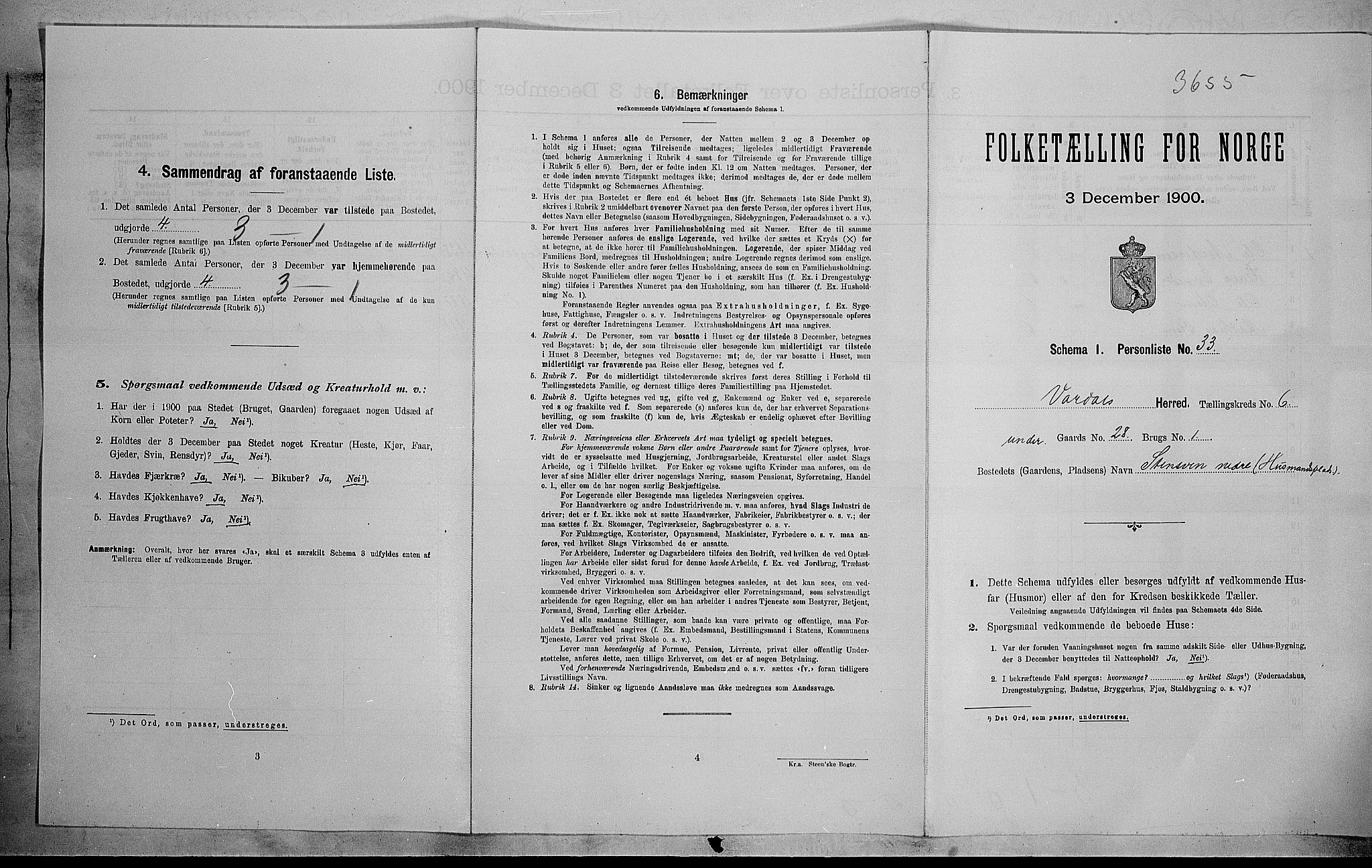 SAH, 1900 census for Vardal, 1900, p. 468