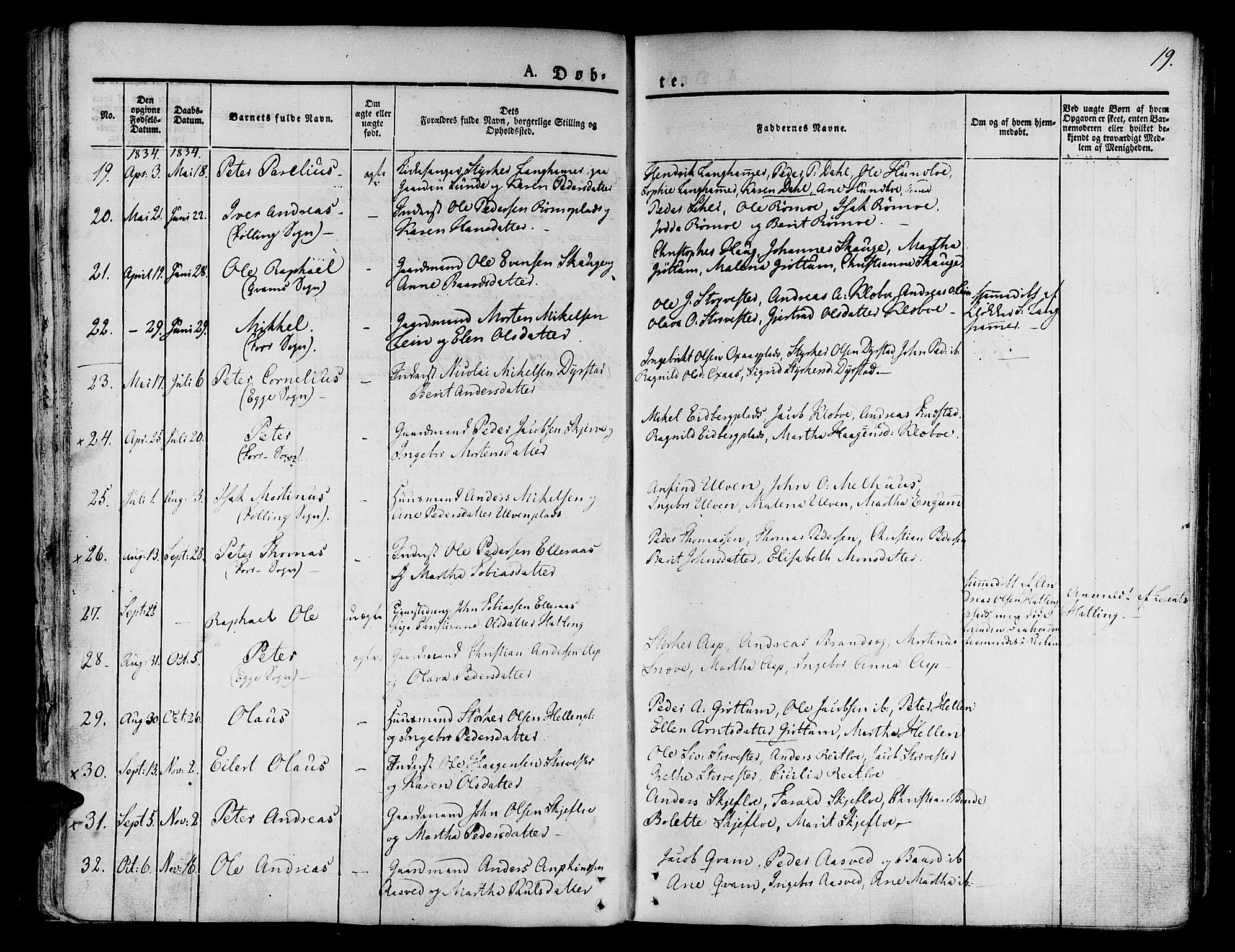 Ministerialprotokoller, klokkerbøker og fødselsregistre - Nord-Trøndelag, SAT/A-1458/746/L0445: Parish register (official) no. 746A04, 1826-1846, p. 19