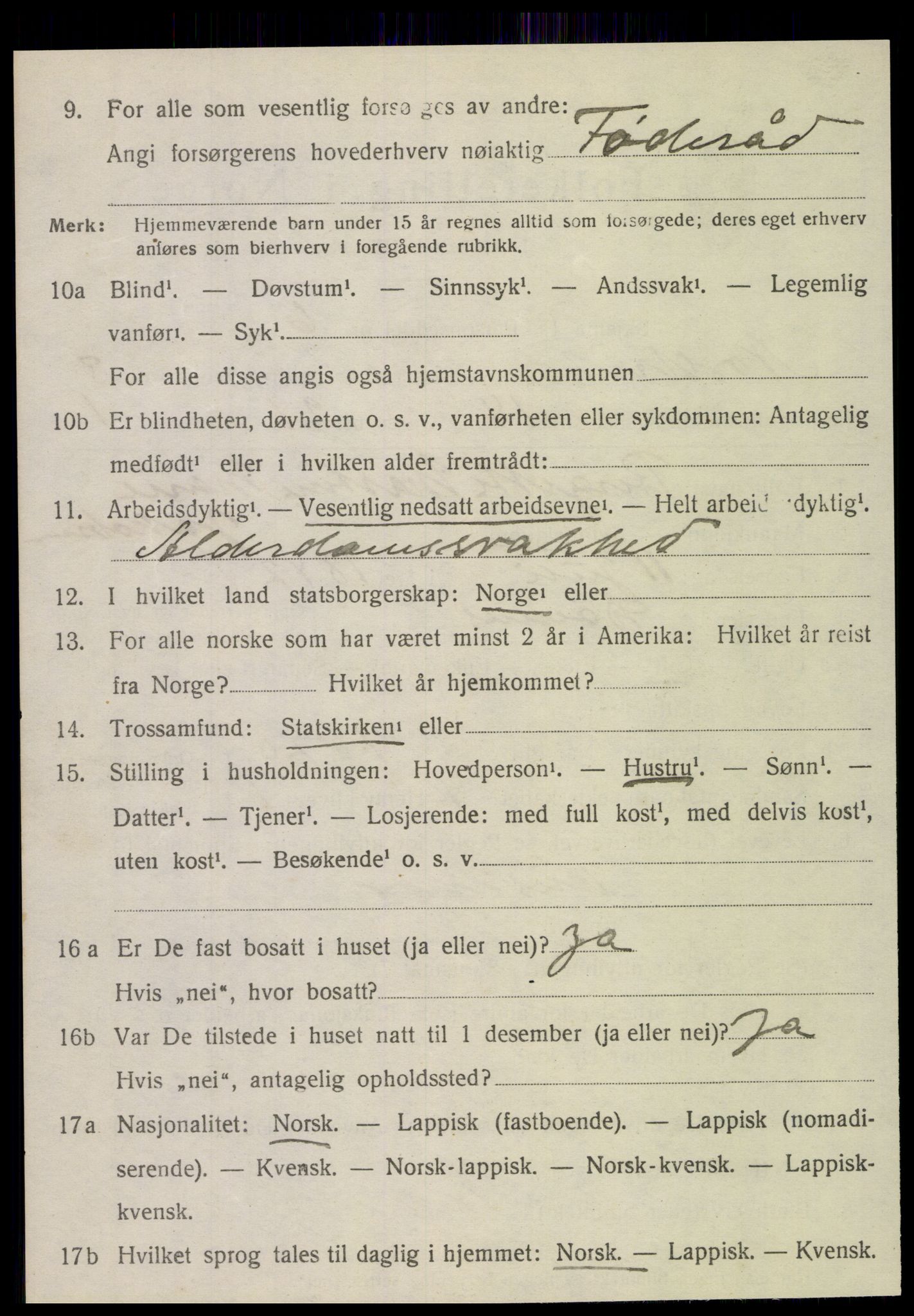 SAT, 1920 census for Nordvik, 1920, p. 1451