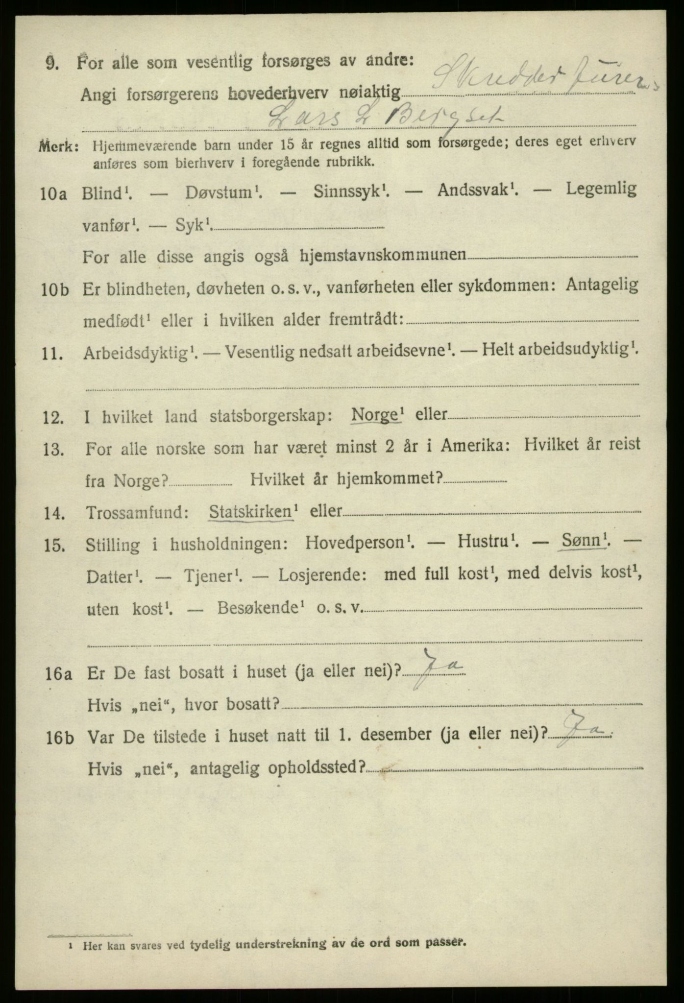 SAB, 1920 census for Innvik, 1920, p. 4878