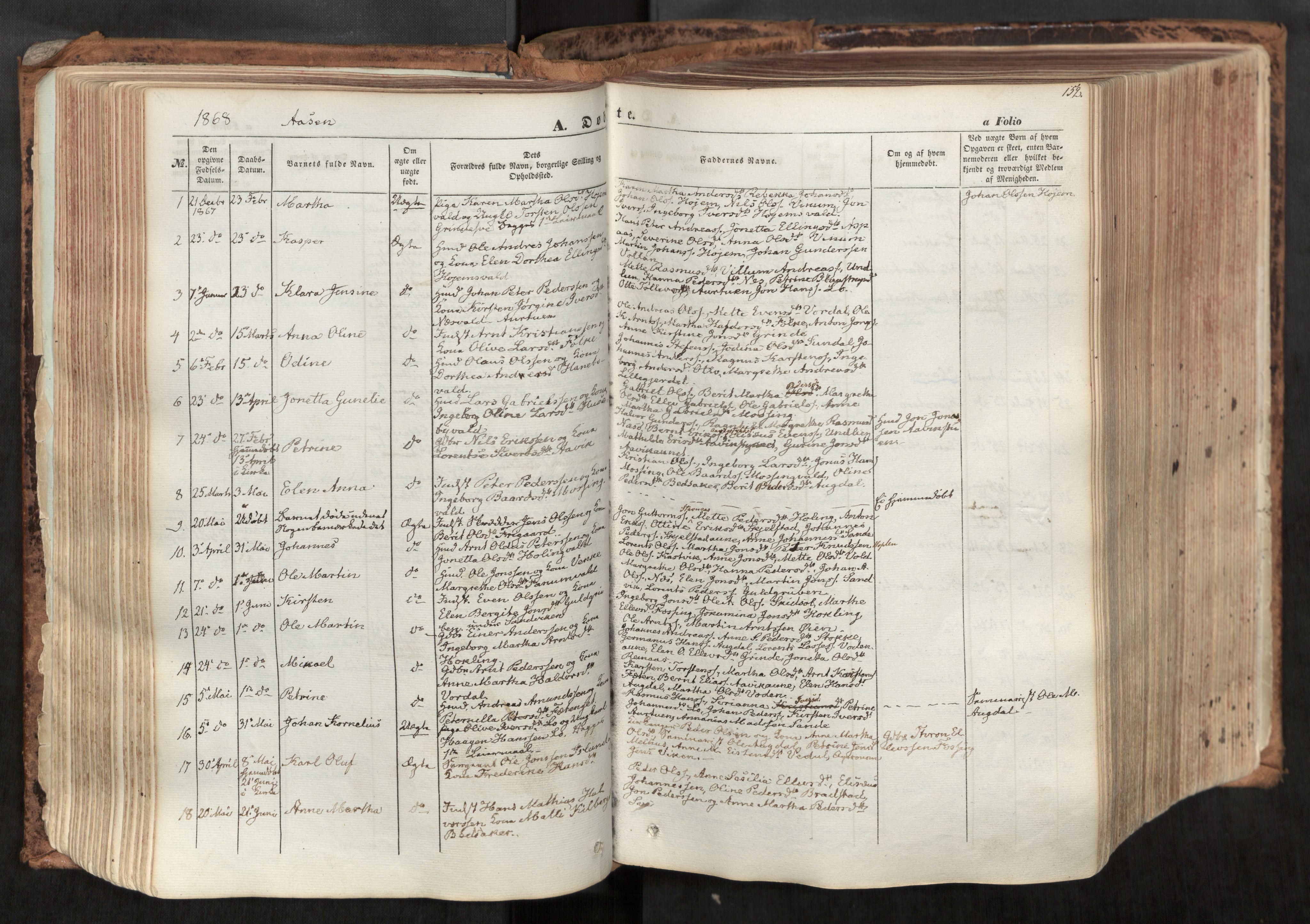 Ministerialprotokoller, klokkerbøker og fødselsregistre - Nord-Trøndelag, SAT/A-1458/713/L0116: Parish register (official) no. 713A07, 1850-1877, p. 152