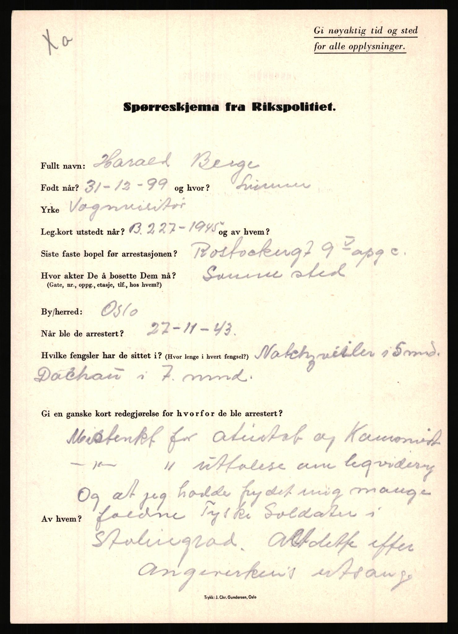 Rikspolitisjefen, AV/RA-S-1560/L/L0002: Berg, Alf - Bråthen, Thorleif, 1940-1945, p. 143