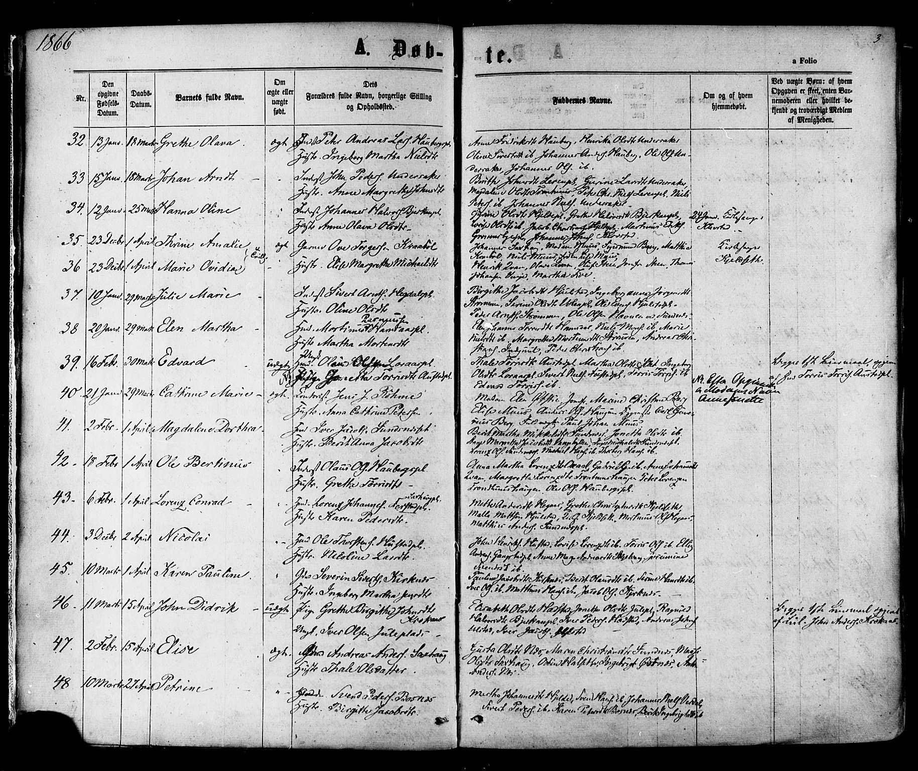 Ministerialprotokoller, klokkerbøker og fødselsregistre - Nord-Trøndelag, SAT/A-1458/730/L0284: Parish register (official) no. 730A09, 1866-1878, p. 3